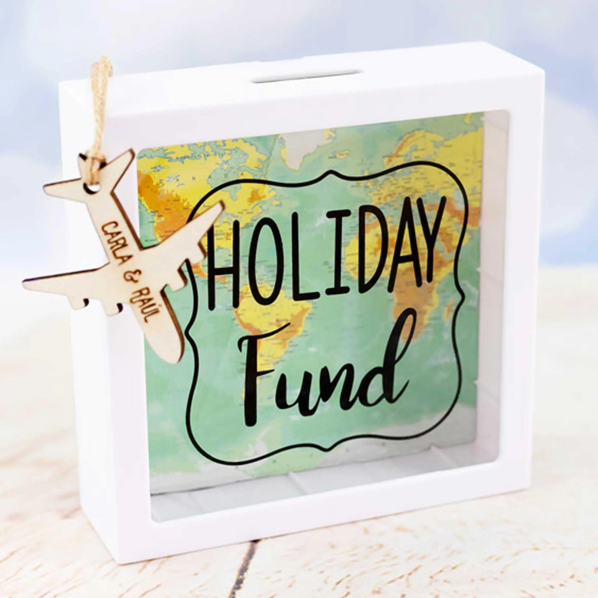 Skarbonka Holiday Fund biała 15 cm