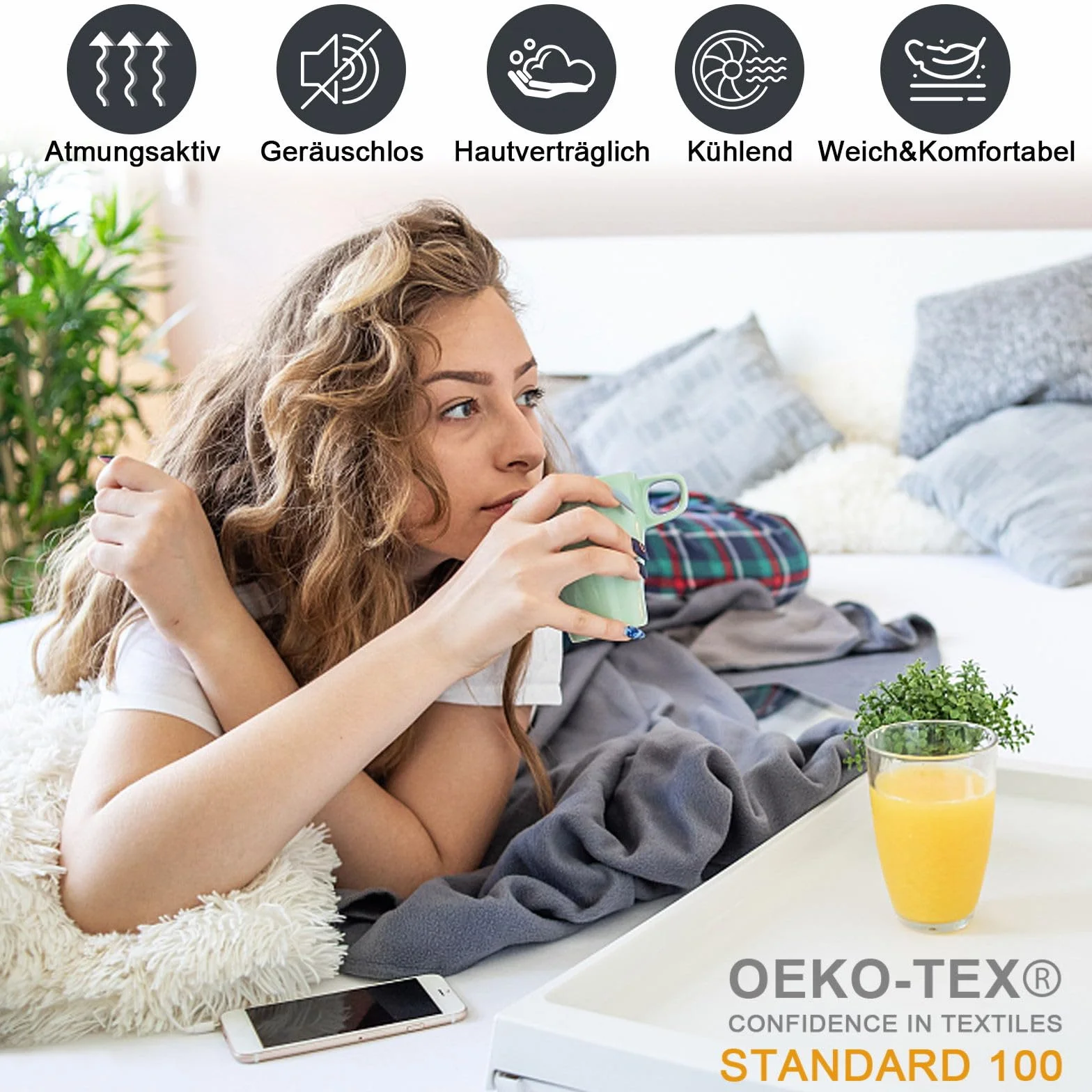 ohano Wodoszczelny ochraniacz na materac 90x200cm, prześcieradło z gumką, oddychający pokrowiec ochronny