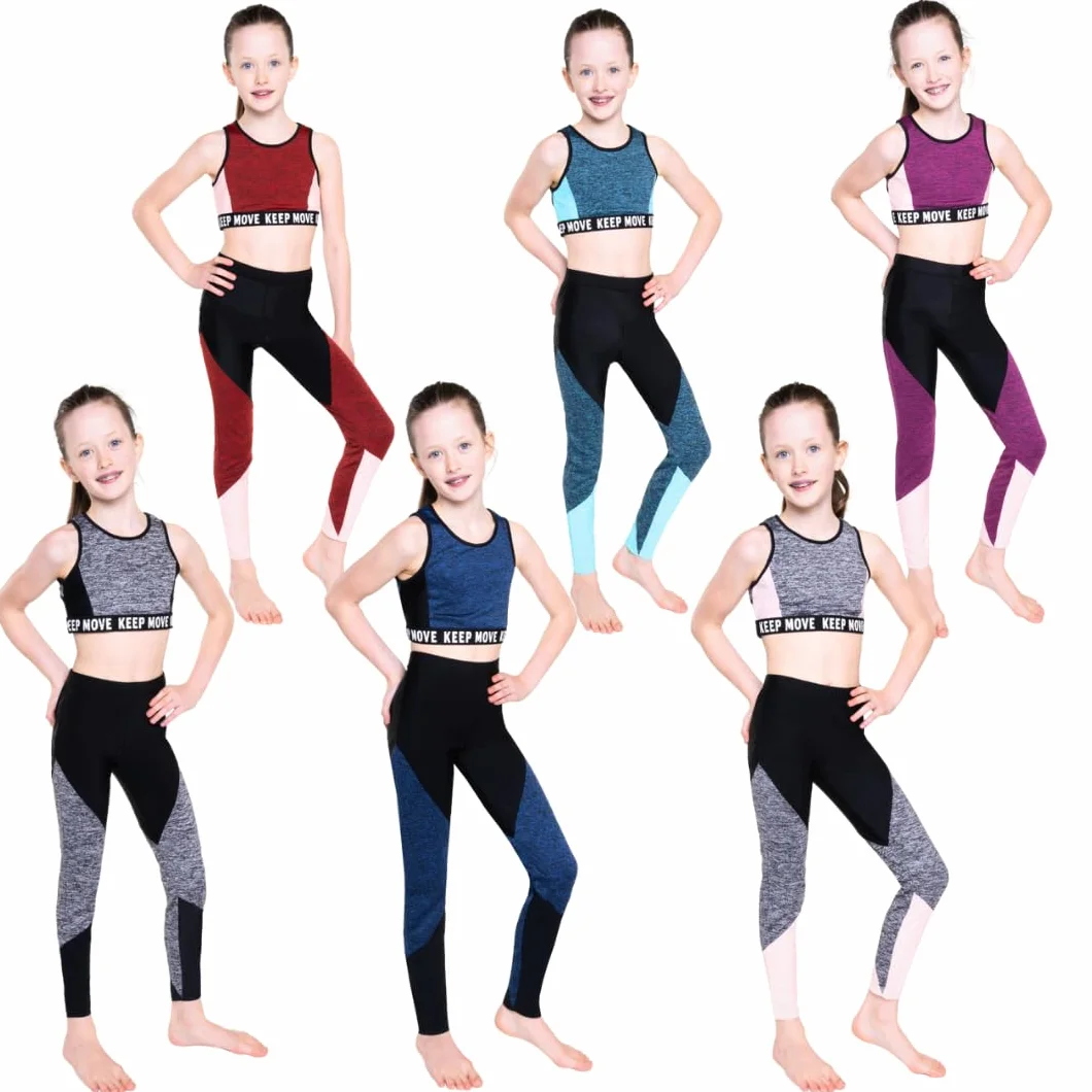 Barielle 10016 Dziecięca odzież sportowa, dwie sztuki, legginsy, krótki top, wielokolorowy, 110-164