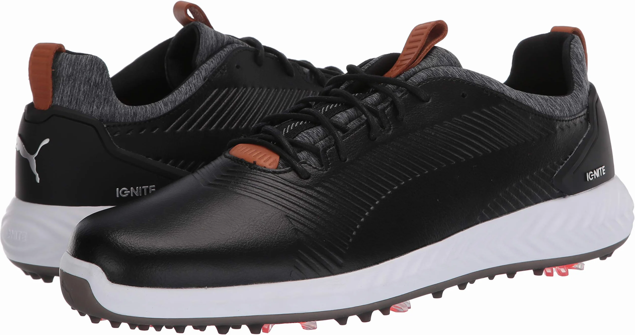 PUMA GOLF Męskie buty do golfa Ignite Pwradapt Leather 2.0, Czarny, 42.5 EU