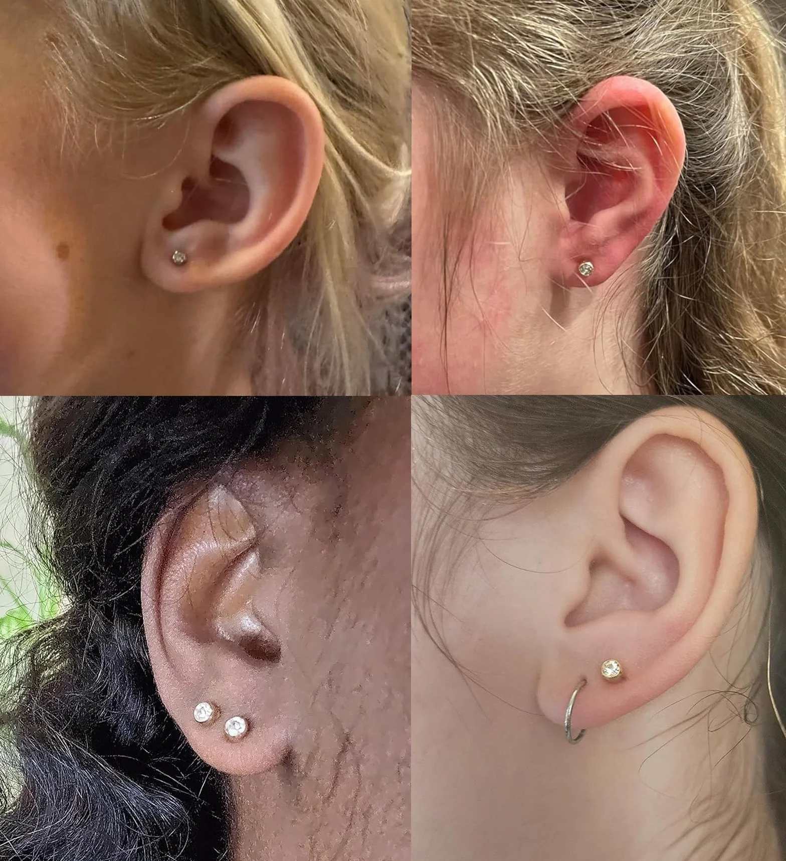 WillTen 4 sztuki piercingu, pomoc w wymianie, narzędzie do wstawiania, narzędzie do nawlekania ucha, zestaw do rozciągania uszu, 16 g, 18 g, 20 g
