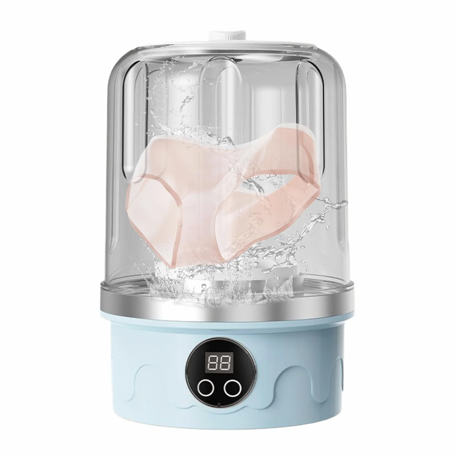Underwear Washer, Mini Washing Machine, 3-Mode Cleaning Function Compact Foldable Design, Portable Laundry Solution for Apartment, Travel, Dormitory, Camping, RV Use Daily Clean 5.59x8.35in