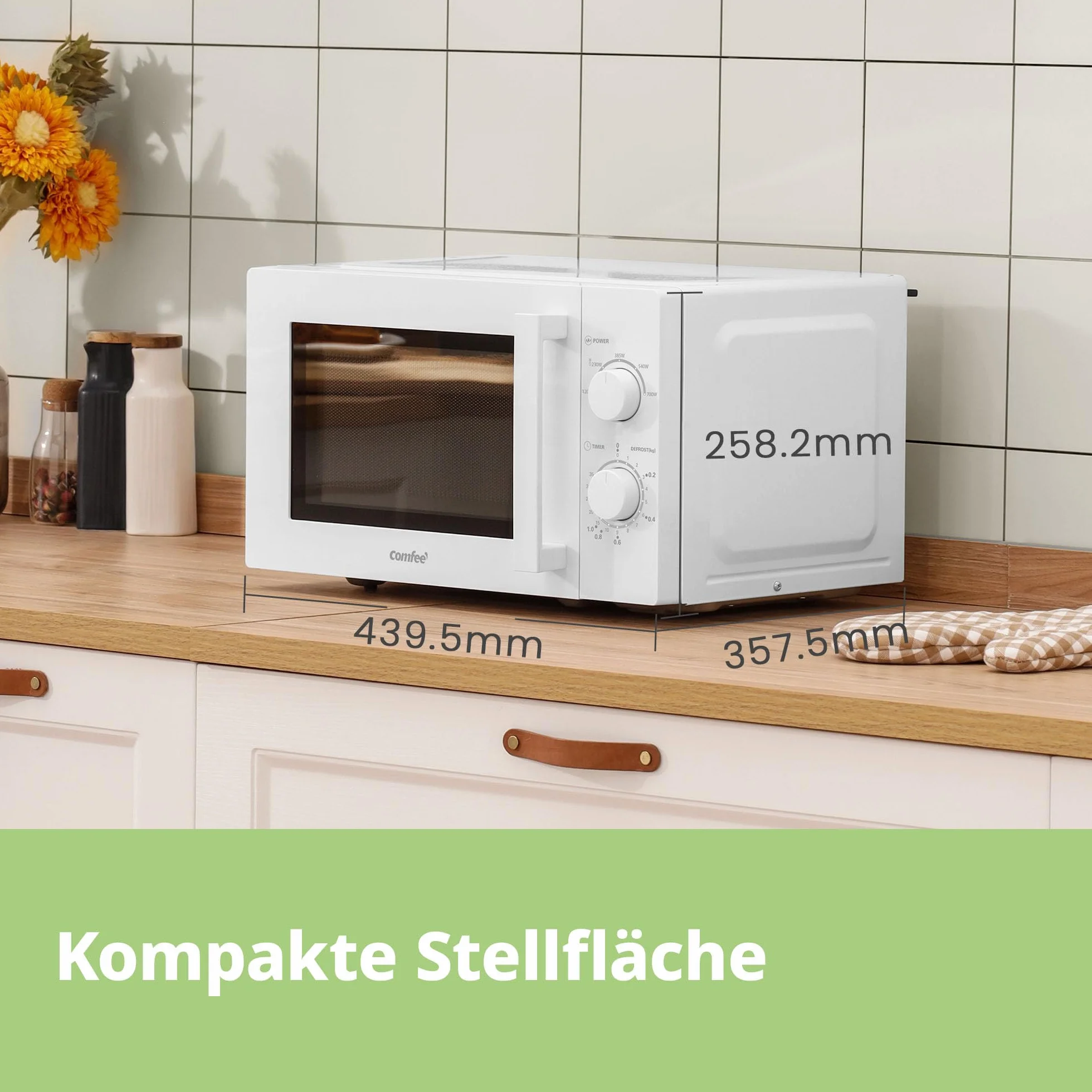 COMFEE' CMSN 20 wh Mikrowelle Solo-Mikrowelle 20L 700W Weiß