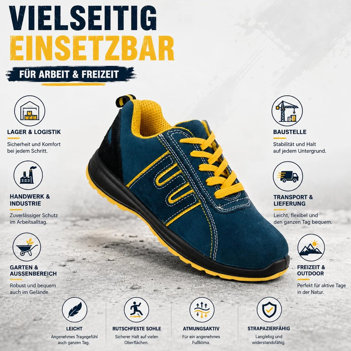 Urgent Arbeitsschuhe Sicherheitsschuhe Model 212 S1 EN ISO 20345 Unisex