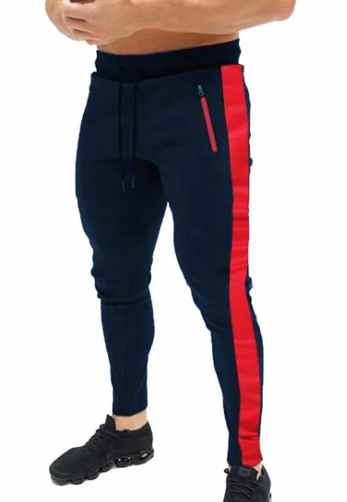 Huixin Męskie spodnie dresowe slim fit spodnie sportowe fitness spodnie rekreacyjne chłopięce spodnie dresowe w paski spodnie dresowe joggery, Ciemnoniebieski, XXL