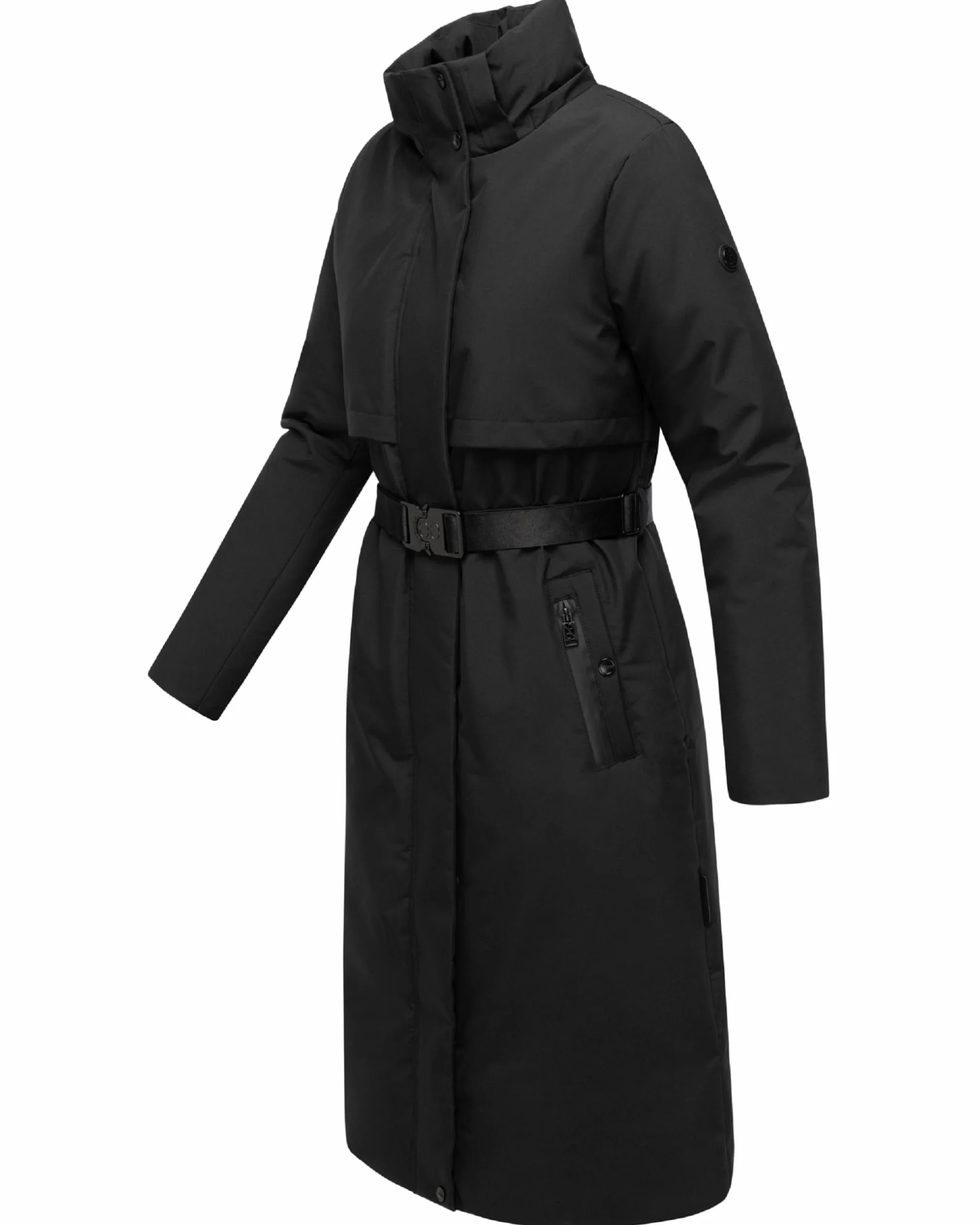 Navahoo Damski płaszcz zimowy, ciepła, wodoodporna parka z (zdejmowanym) kapturem i paskiem w talii, Waldbummler 14 XS-3XL