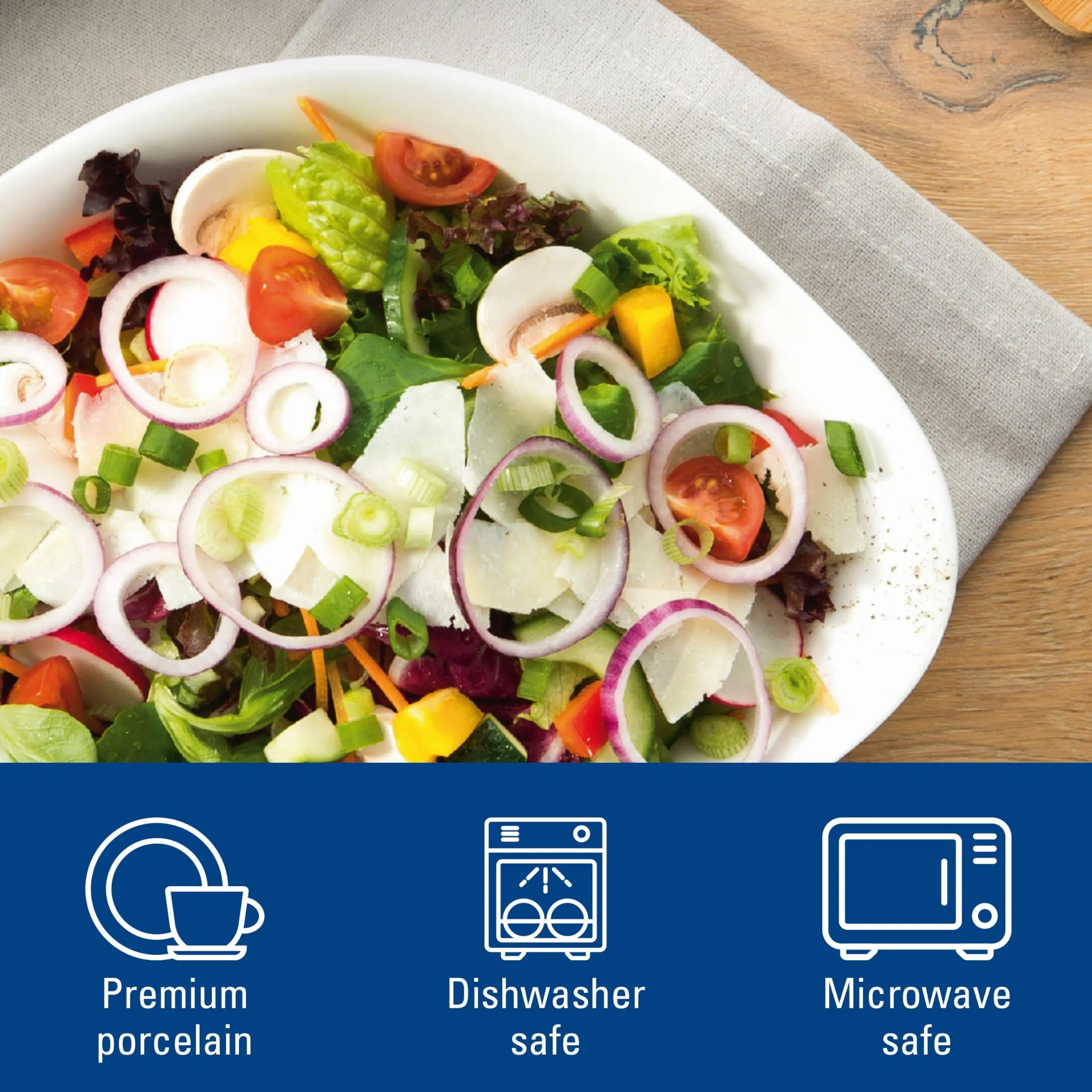 Villeroy & Boch – Vapiano zestaw misek Trio, 6-cz. zestaw naczyń, idealny do obiadu dla dwóch osób, porcelana Premium, można myć w zmywarce, można używać w kuchence mikrofalowej, kolor biały