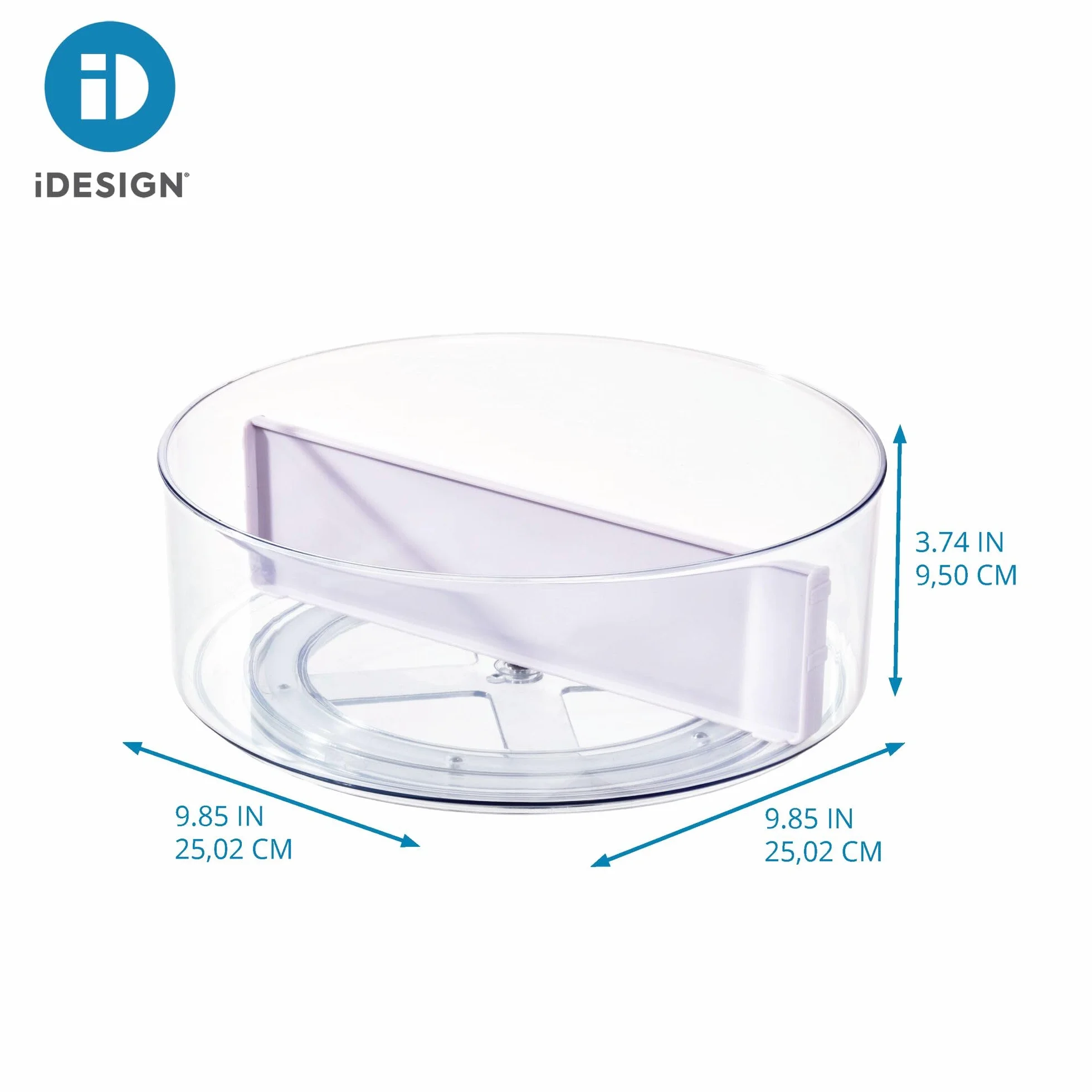 iDesign Rosanna Pansino Plastikowy obrotowy organizer kuchenny 9,4 cm x 25 cm przezroczysty fioletowy