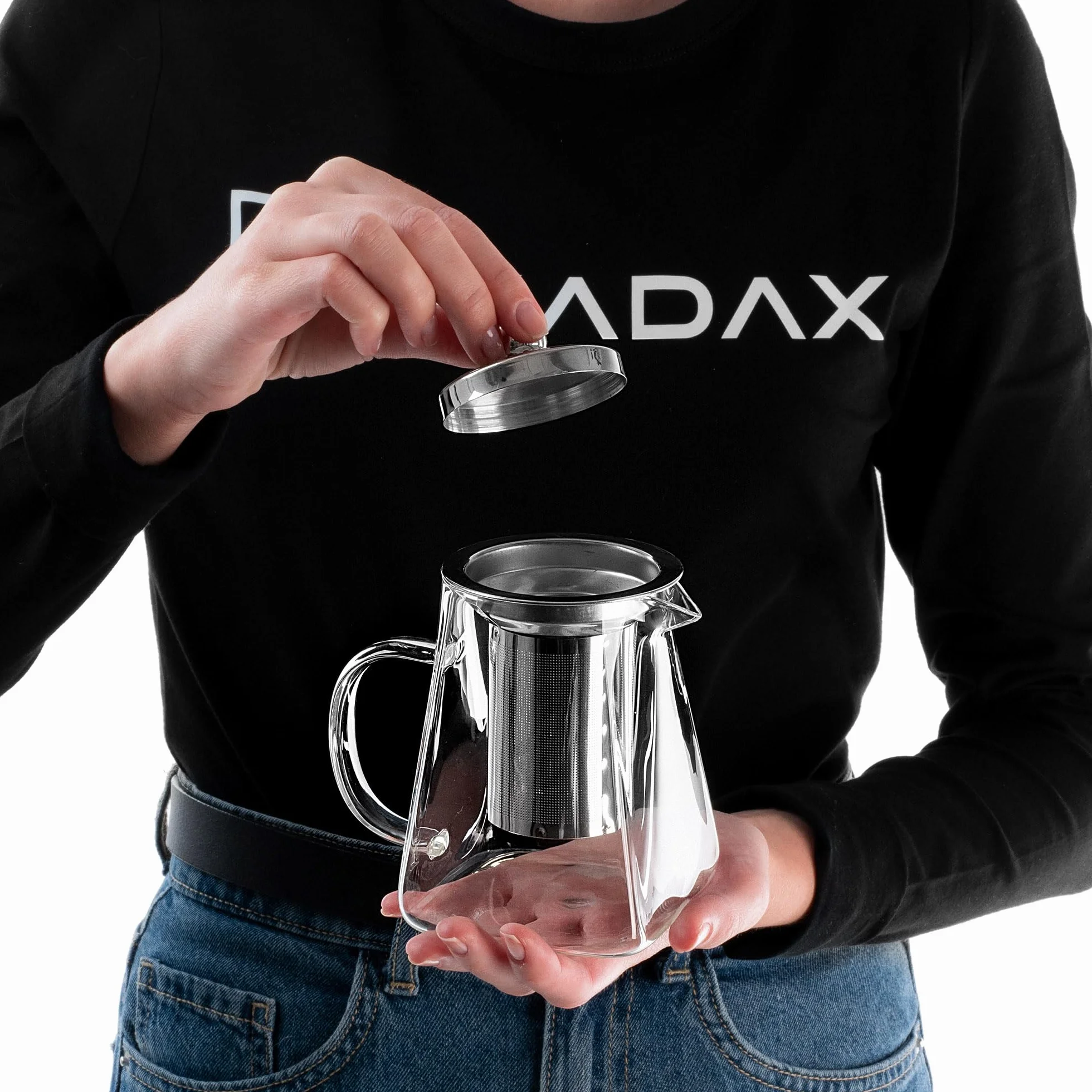 KADAX Dzbanek do herbaty ze szkła borokrzemowego 650 ml z wyjmowanym sitkiem