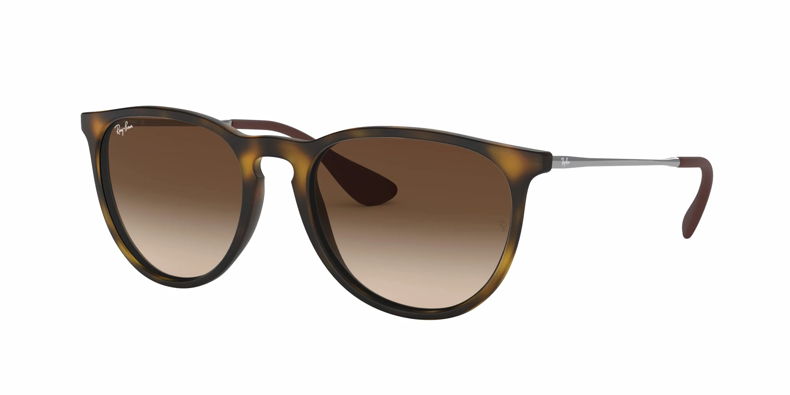 Ray-Ban Damskie okulary przeciwsłoneczne czarna ramka, szare soczewki gradientowe, 54 mm, Gumowa Hawana, Medium