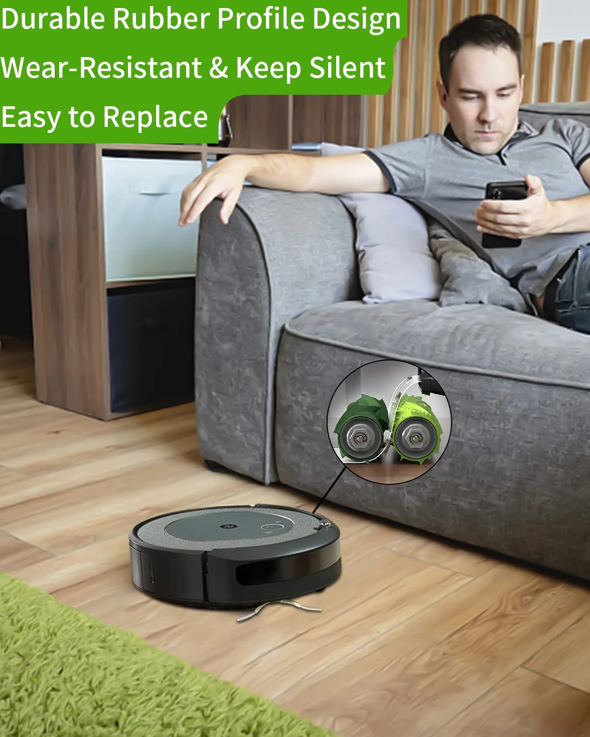 Części zamienne do szczotek do iRobot Roomba serii E i I E5 E6 i7 i7+ i3 i3+ i4 i4+ i6 i6+ j7 j7+ i8 i8+ 2 zestawy gumowych szczotek 6 filtrów 6 szczotek bocznych wymiana akcesoriów do robota odkurzającego do iRobot Roomba