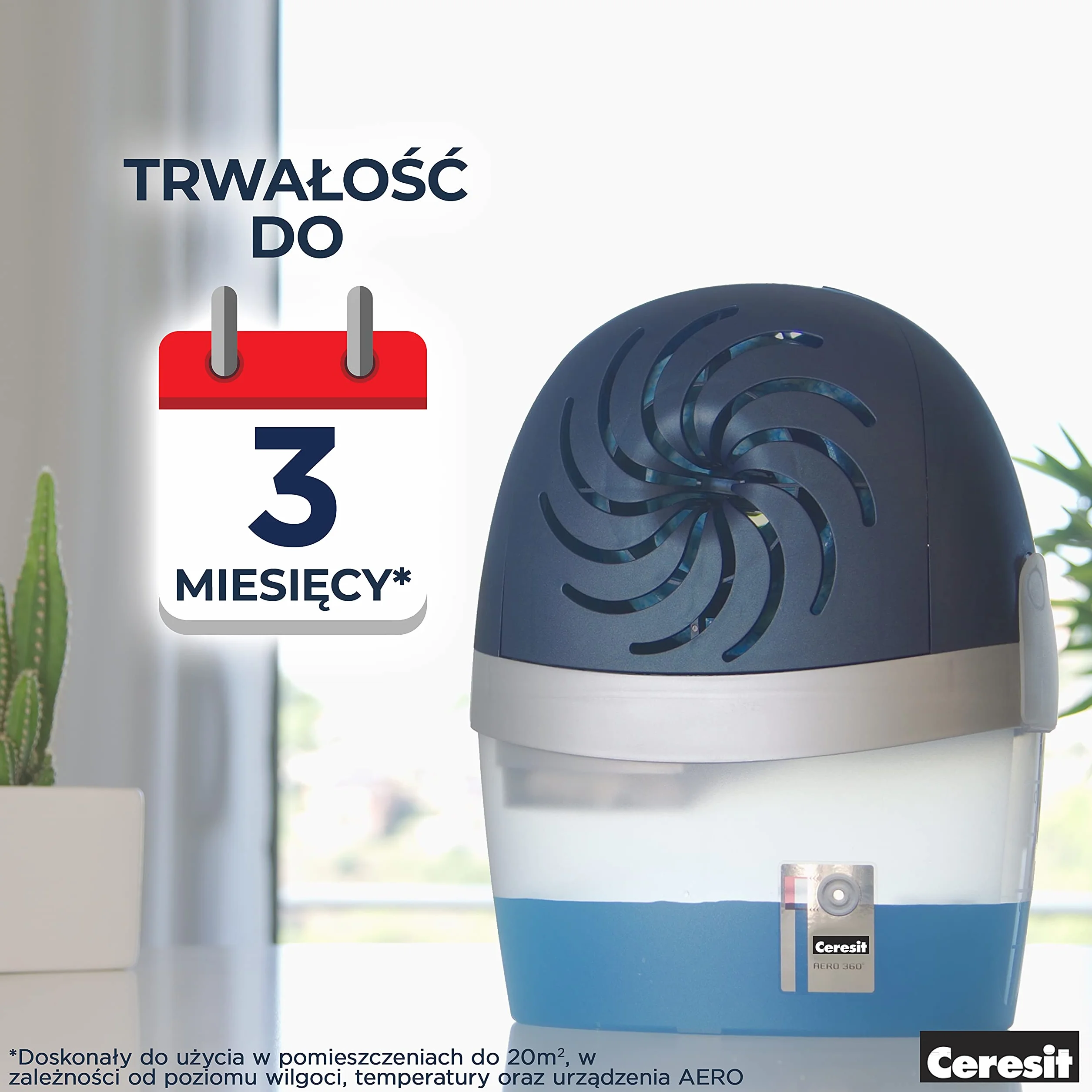 Ceresit STOP WILGOCI AERO 360°, 1 lawendowy + 3 neutralne wkłady do pochłaniacza wilgoci, nowoczesne tabletki pochłaniające wilgoć, chłonny neutralizator zapachów, 4x450g