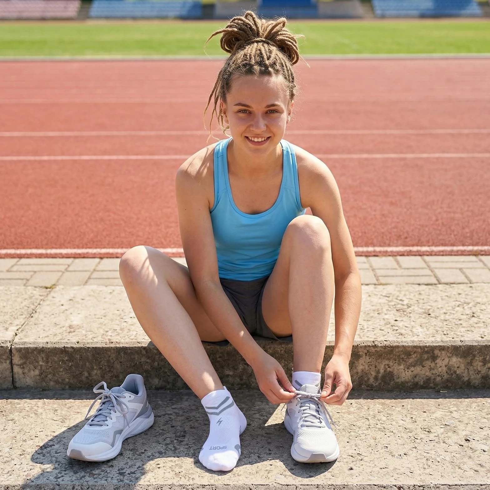 SukModen Damskie Skarpety Biegowe na Kostkę, Niskie Sportowe Skarpety z Poduszką, Zapobiegające Pęcherzom, z Bawełną Odprowadzającą Wilgoć na Siłownię i Treningi Sportowe, 6 Par