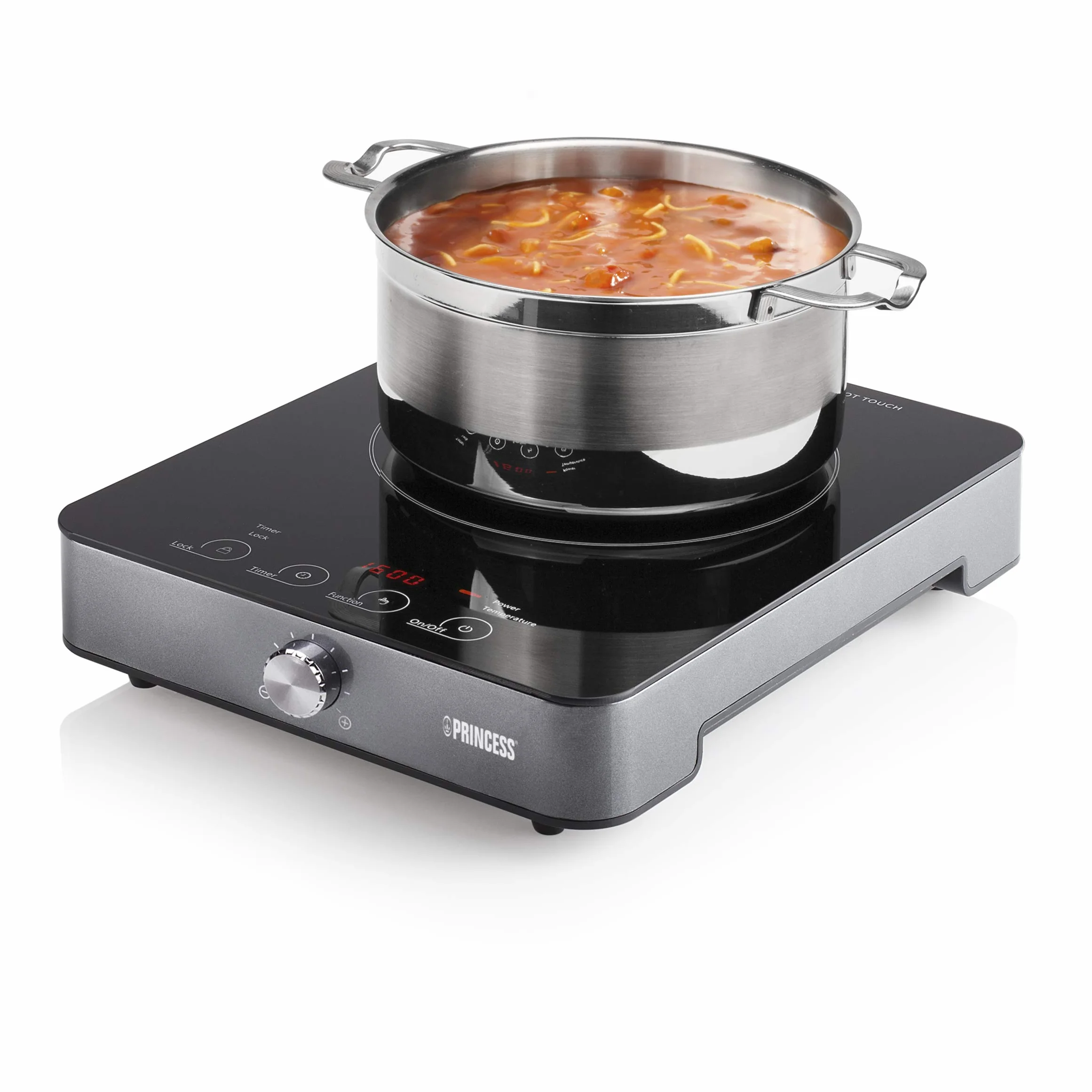 Princess płyta indukcyjna 1800 W z dotykowym panelem sterowania, cyfrowy wyświetlacz LED, 60-240°C
