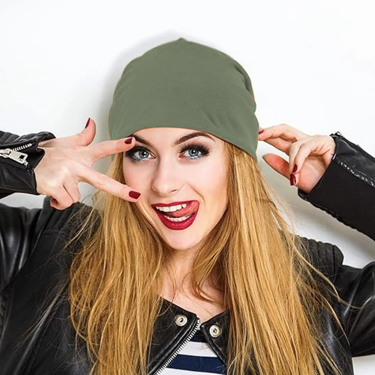 Slouchy Beanie czapka dla kobiet i mężczyzn, chemio, nakrycie głowy, na lato, lekka czapka do spania dla kobiet i mężczyzn (szara, zielona, khaki), szary, zielony, khaki, M-L