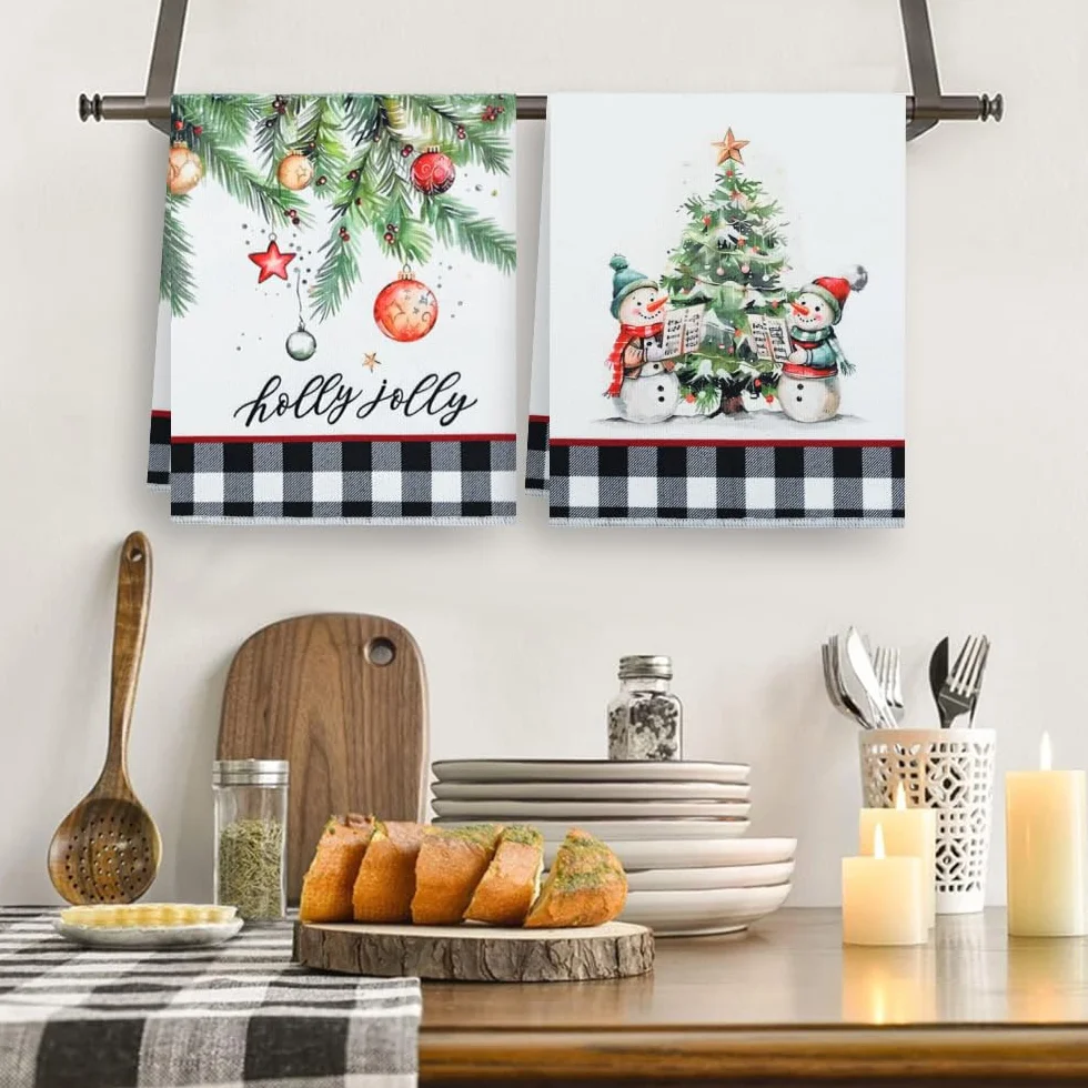 Cosiesnest 2 SZT. Ściereczki kuchenne świąteczne 40x60 cm chłonne szybkoschnące