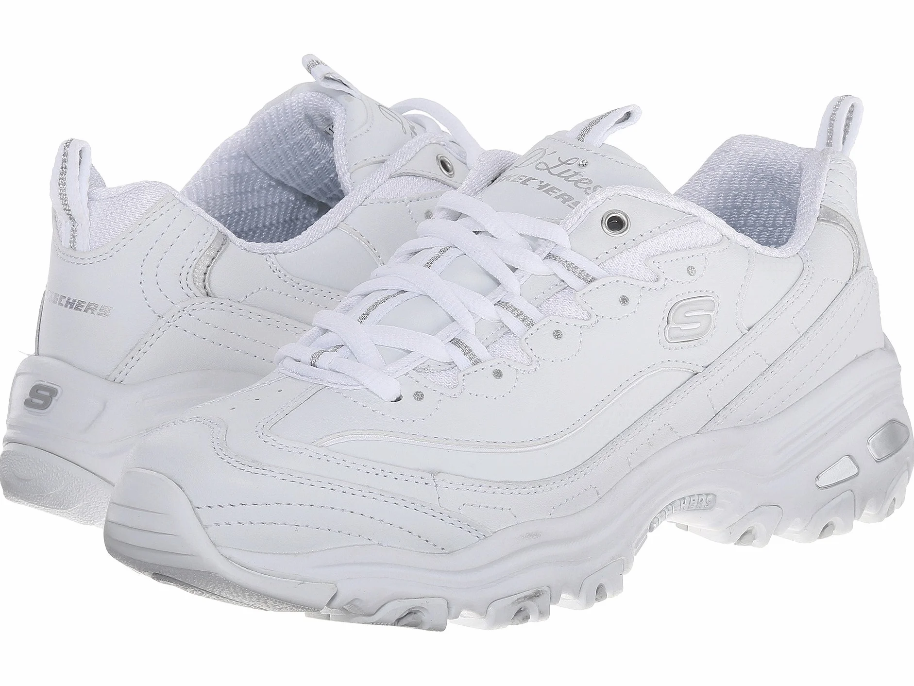 Skechers Damskie buty sportowe D'lites biggest Fan Sneaker, biały - biały, srebrny. - 38 EU Weit