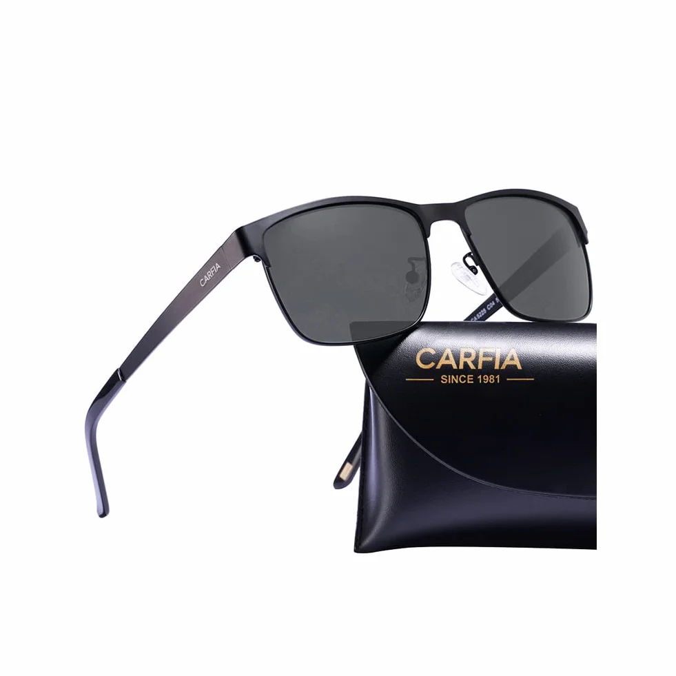 CARFIA męskie okulary przeciwsłoneczne z polaryzacją, klasyczna metalowa oprawka Premium, UV 400, okulary dla kierowców, okulary sportowe