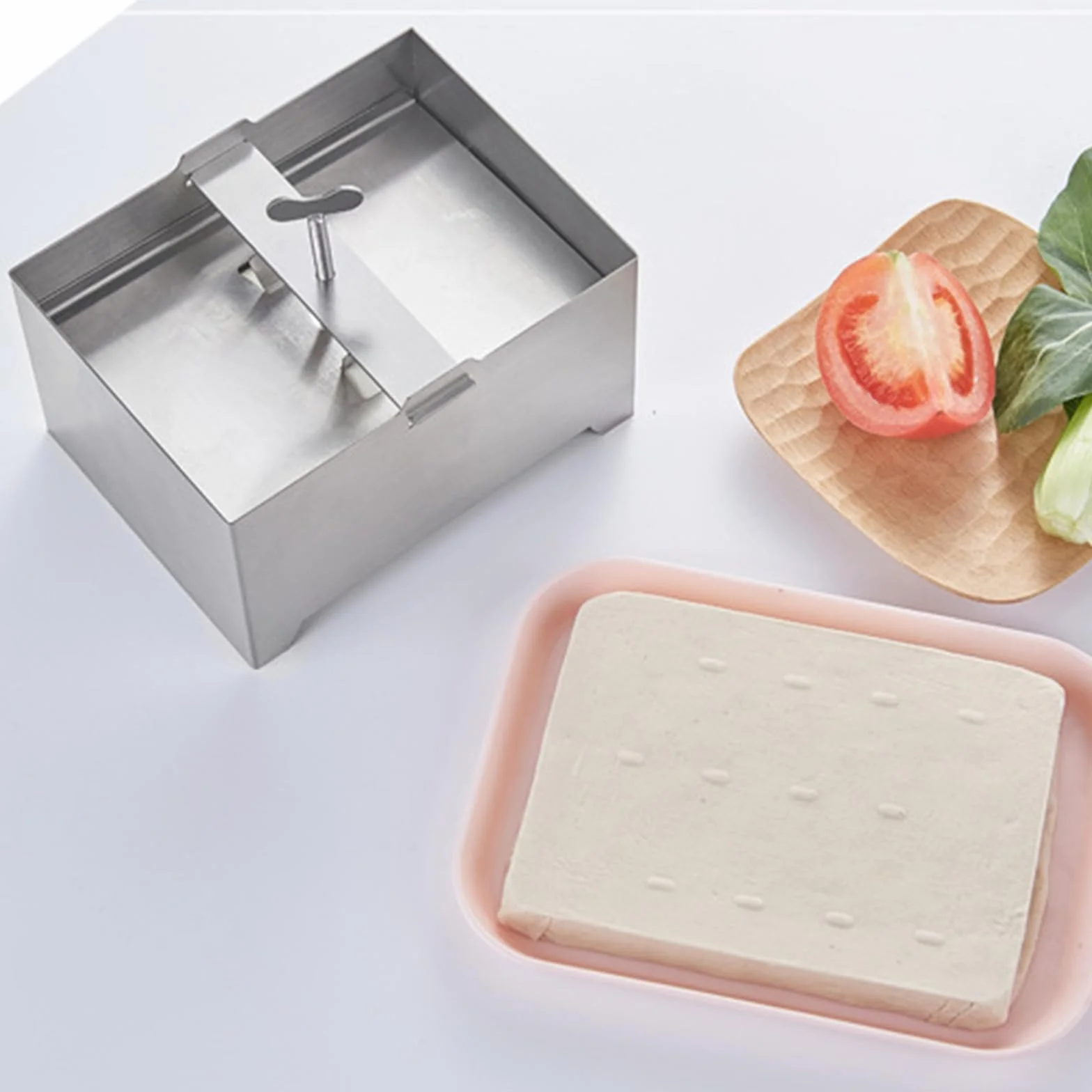 Prasa do tofu ze stali nierdzewnej 16x12x9cm regulowana z odpływem