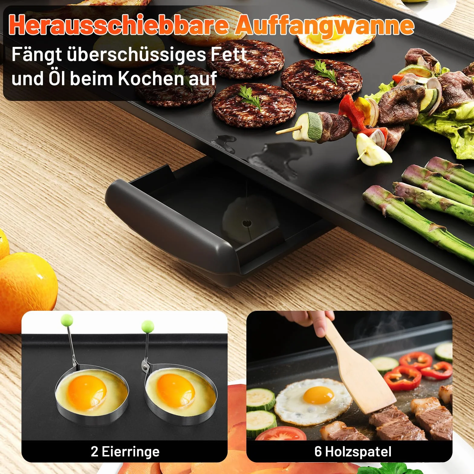 COSTWAY Teppanyaki elektryczna płyta grillowa 70 cm z powłoką zapobiegającą przywieraniu regulacją temperatury