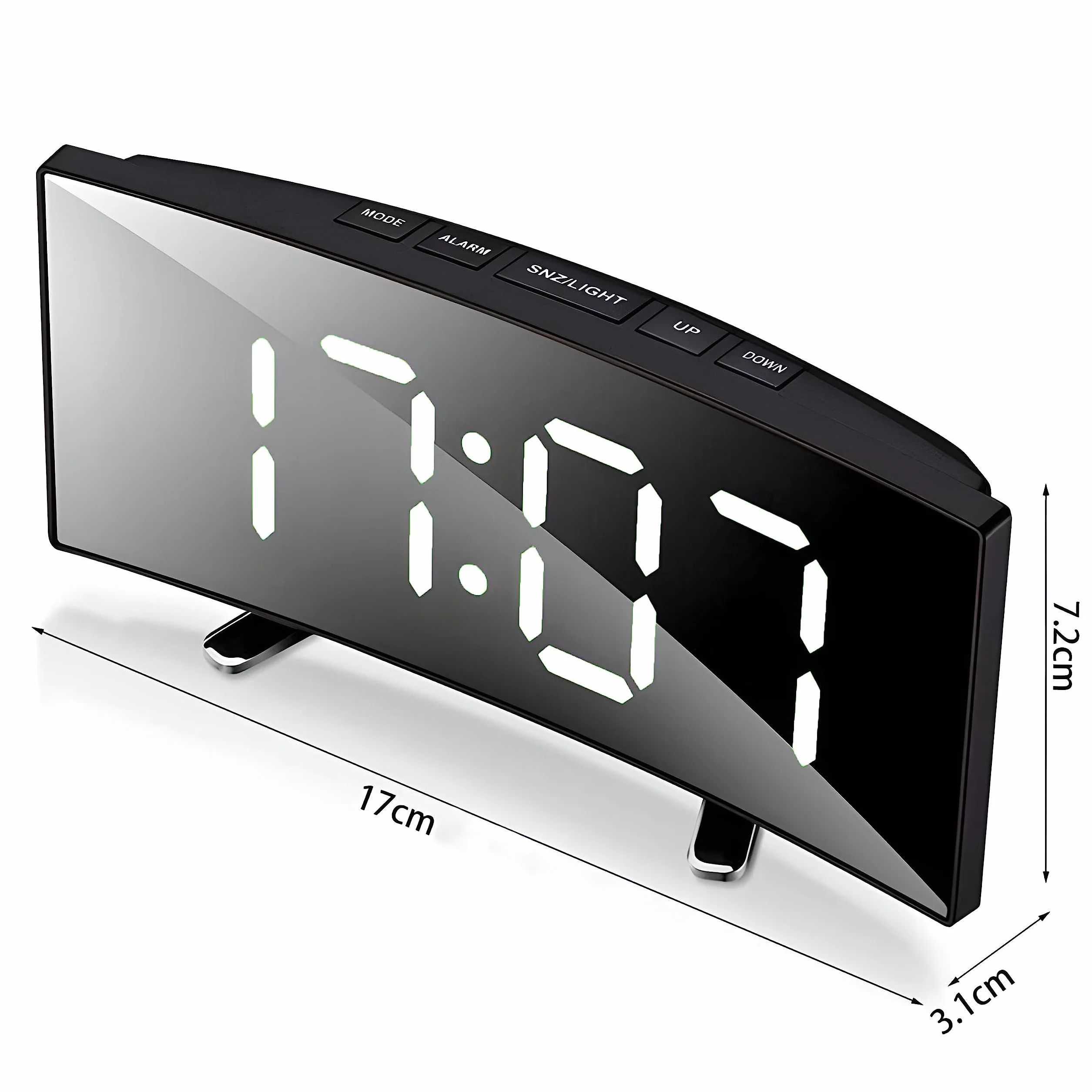 Retoo Budzik Cyfrowy LED, Zegar Stołowy, Przenośny Alarm z 2 Alarmami, Kalendarz, Wyświetlacz