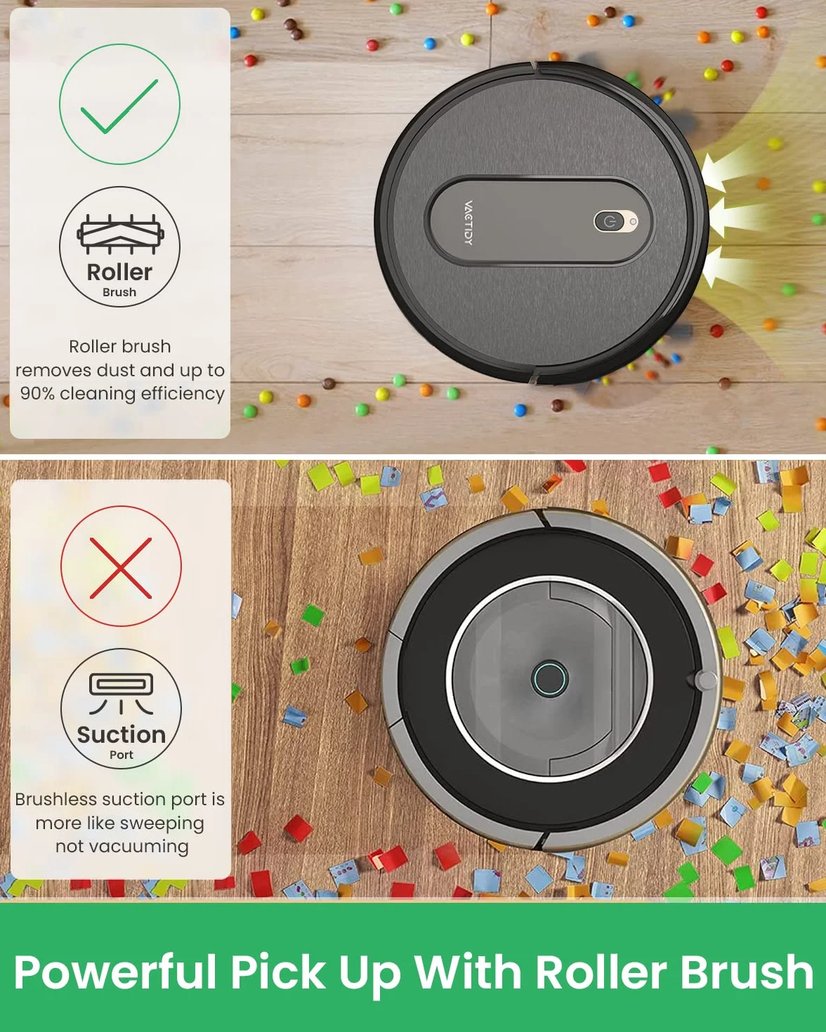 Vactidy Nimble T6 robot odkurzający moc ssania, inteligentne sterowanie aplikacją i Alexa, do sierści i kurzu