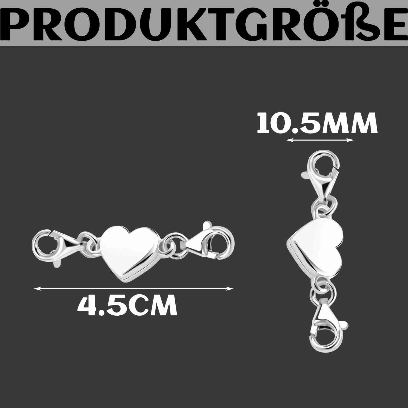 6 sztuk damskich łańcuszków z zapięciem magnetycznym, łańcuszek przedłużający dla kobiet, zapięcie magnetyczne w kształcie serca, zamknięcie na karabińczyk, do łańcuszków, naszyjników, bransoletek,