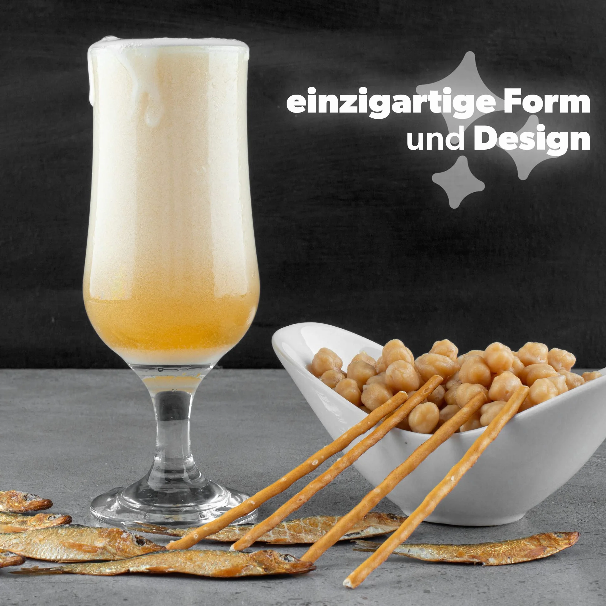 KADAX Zestaw 6 szt. Kufli 360 ml szklane na nóżce do wody soków koktajli