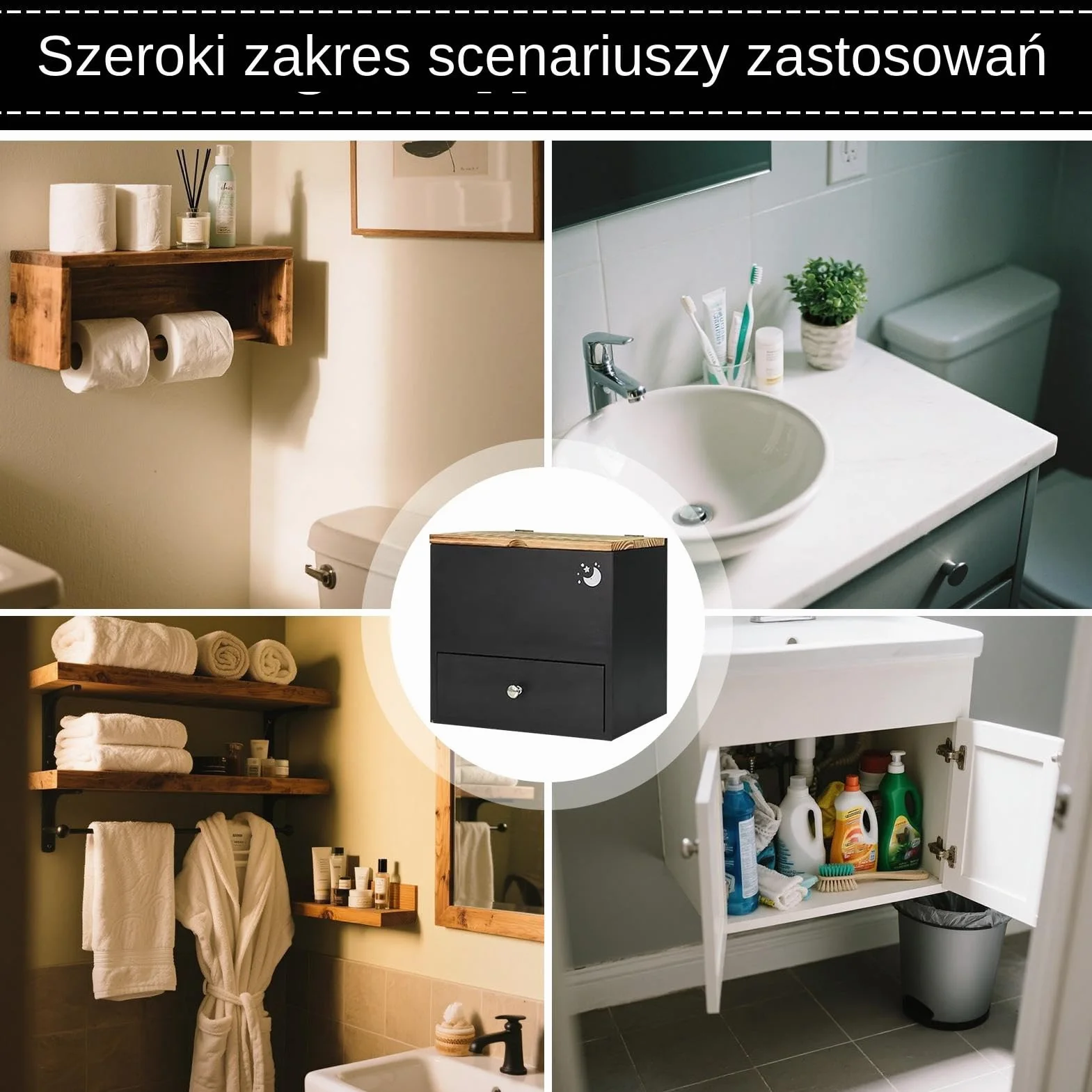 Organizator na Tampony do Łazienki | Drewniane Pudełko Na Podpaski | Drewniane Pudełko Organizacyjne na Podpaski Dekoracja do Domu, Mieszkania, Spa, , Makijażu, Toalety, Łazienki, Zlewu