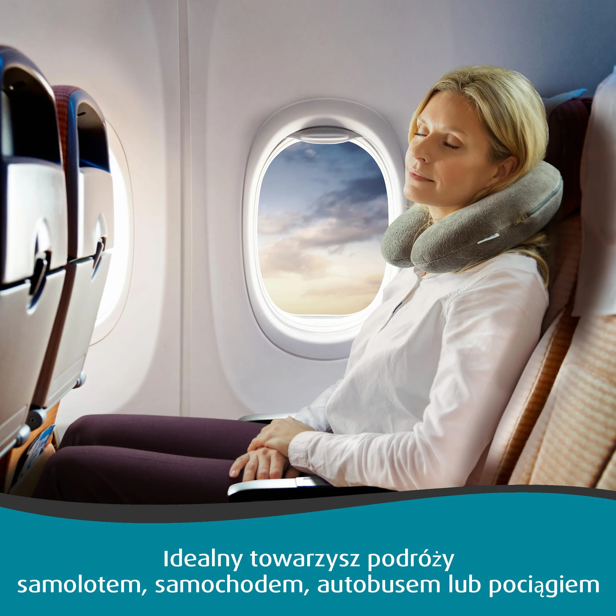 TEMPUR kołnierz, poduszka podróżna otulająca szyję, która podtrzymuje głowę podczas podróży, rozmiar 30 x 28 x 8 cm