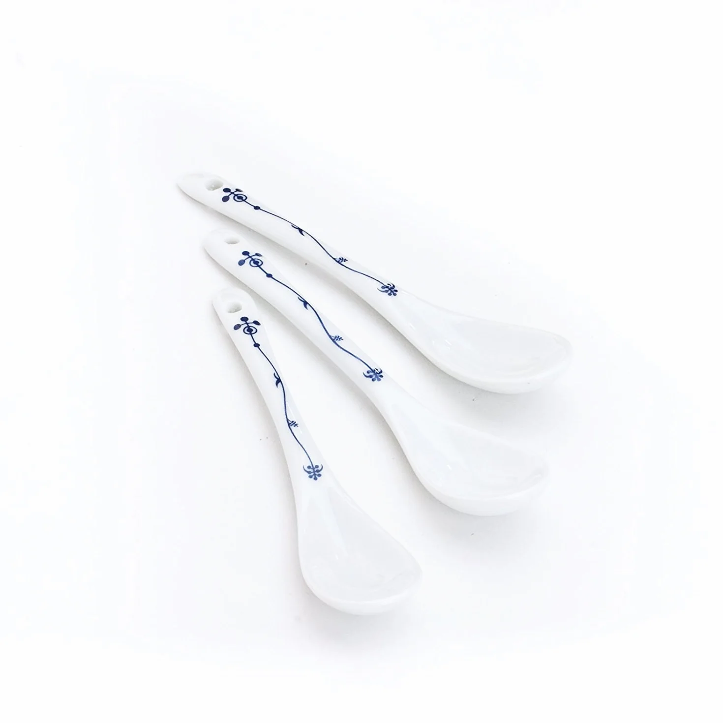 Zestaw łyżek do jajek Ocean-Line indyjski niebieski słomiany kwiat porcelana