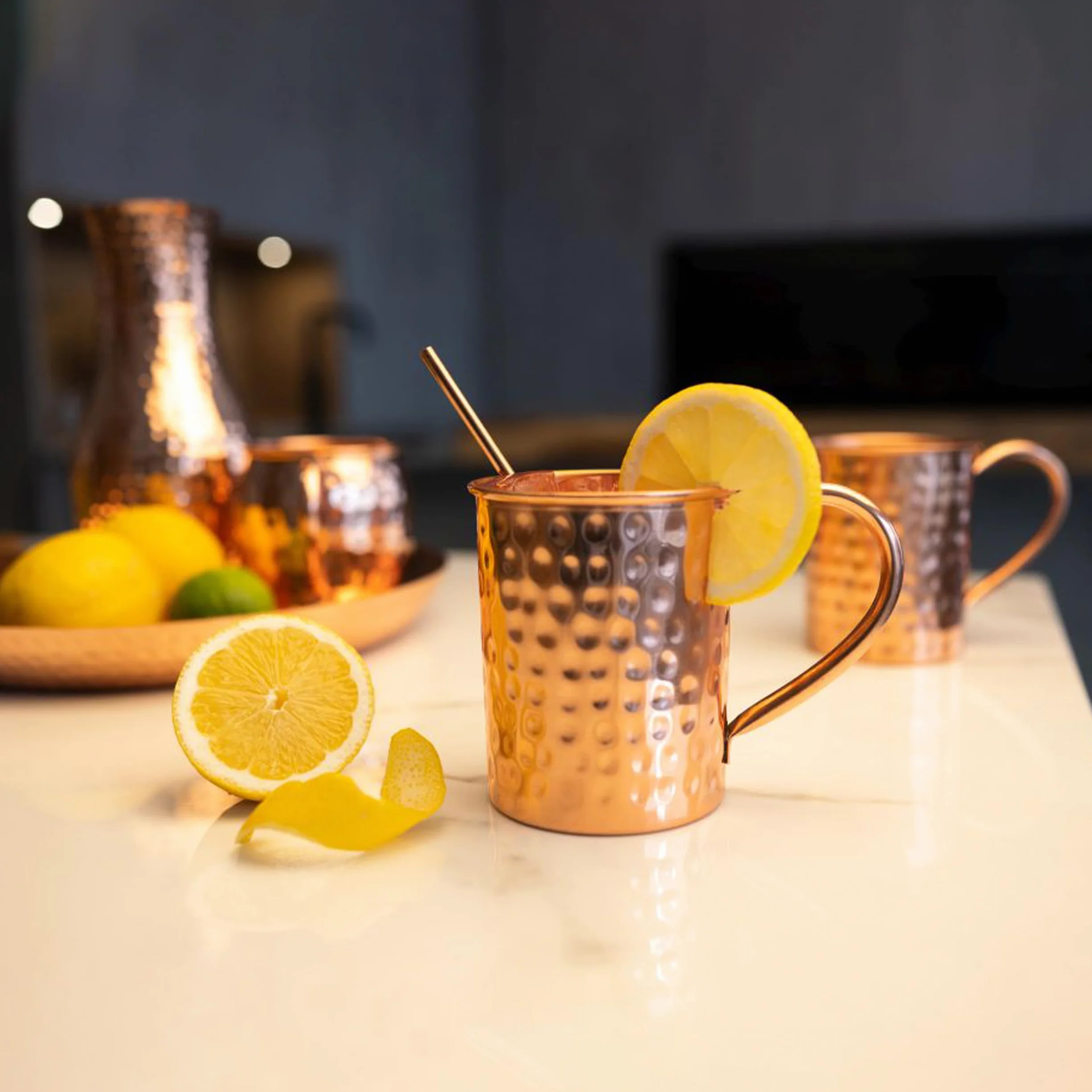 NKlaus kubek miedziany 100% czysta miedź 500 ml Moscow Mule 2 x 145 g