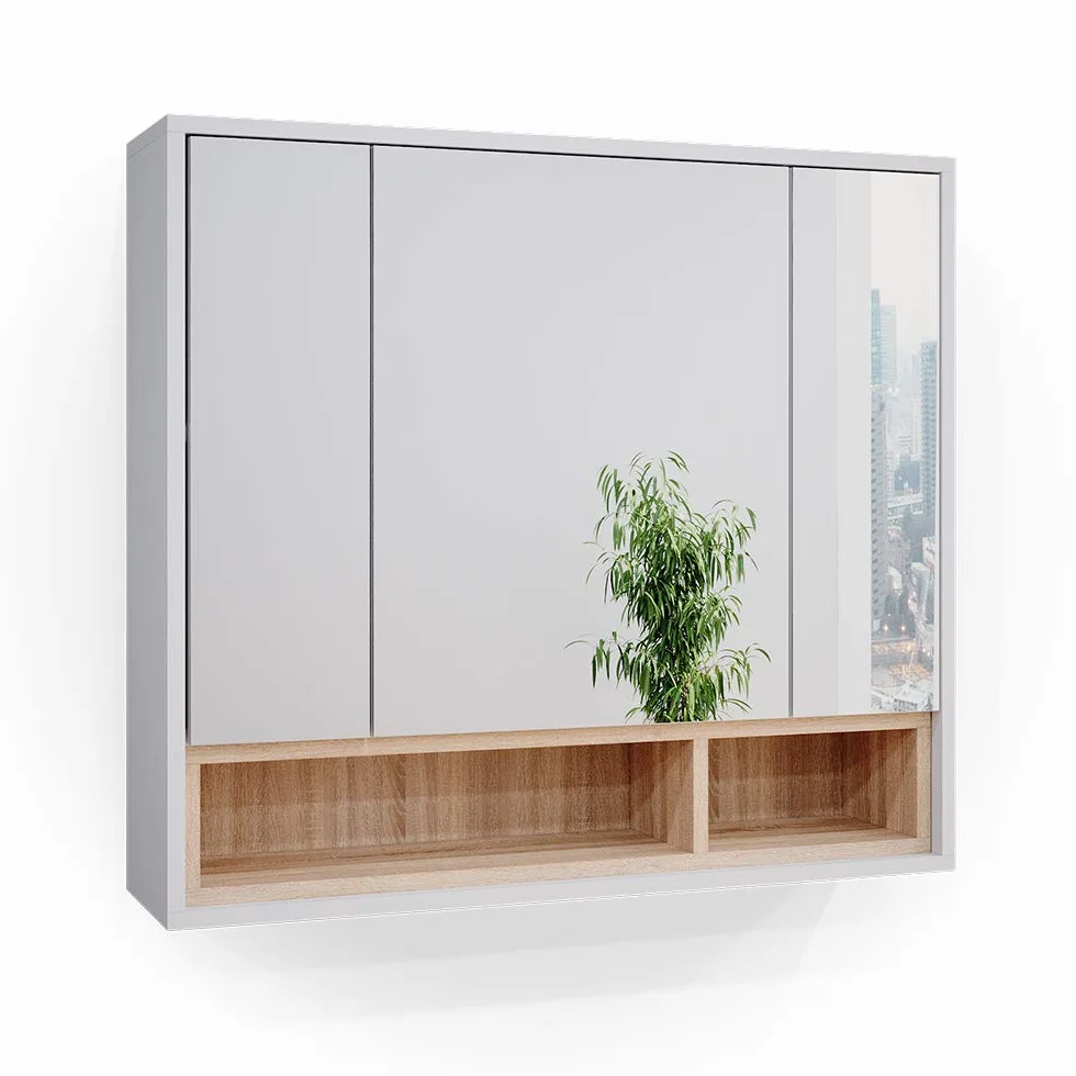 Vicco Szafka z lustrem łazienkowa 80x72 cm Biały Beatrice