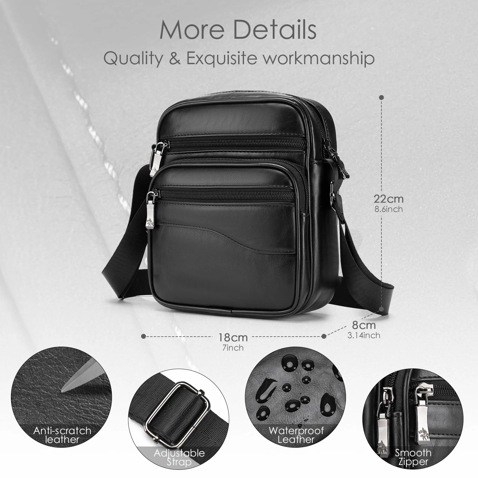 SPAHER Torba męska skórzana torebka na ramię torebka na ramię torba na ramię duża torba kurierska crossbody prezent dla mężczyzn