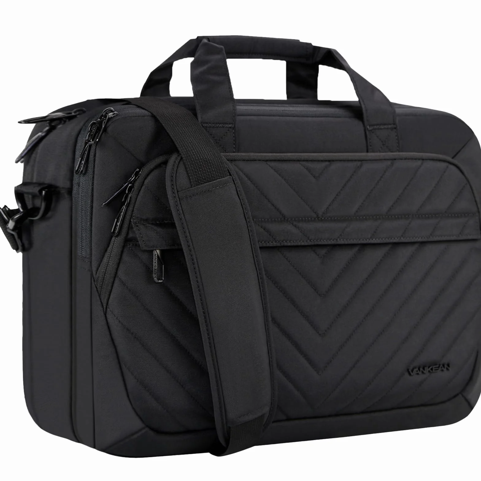 VANKEAN Torba na laptopa 17" dla kobiet i mężczyzn, modna, przyjazna dla TSA, wodoszczelna aktówka na podróż służbową, do szkoły, torba robocza z przegródkami RFID, czarna