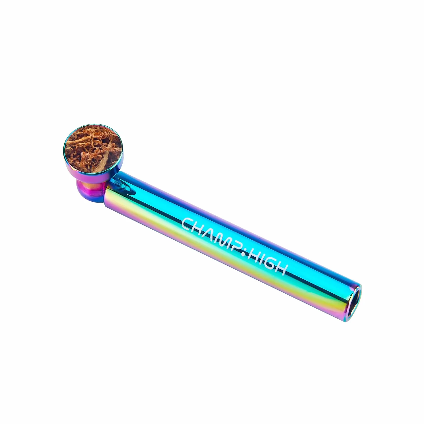 Metalowa fajka Rainbow z młynkiem i sitkiem, czarna, mała