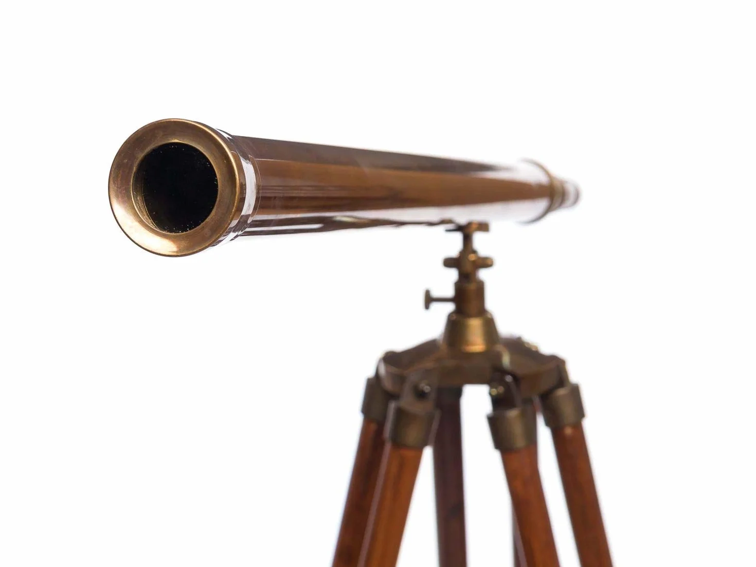 aubaho duży teleskop, polerowany teleskop, drewno mosiężne teleskop, statyw 150 cm antyczny styl