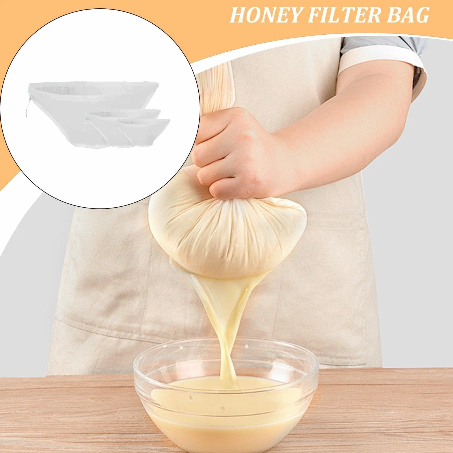 Nut Milk Bag, Cheesecloth Straining Bags, Almond Milk Strainer, Soy Milk Bag, Milk Nut Strainer, 3-pack of Nut Milk Bags Versatile and Multi-purpose for Coffee Tea Beer Juice Nylon Mesh