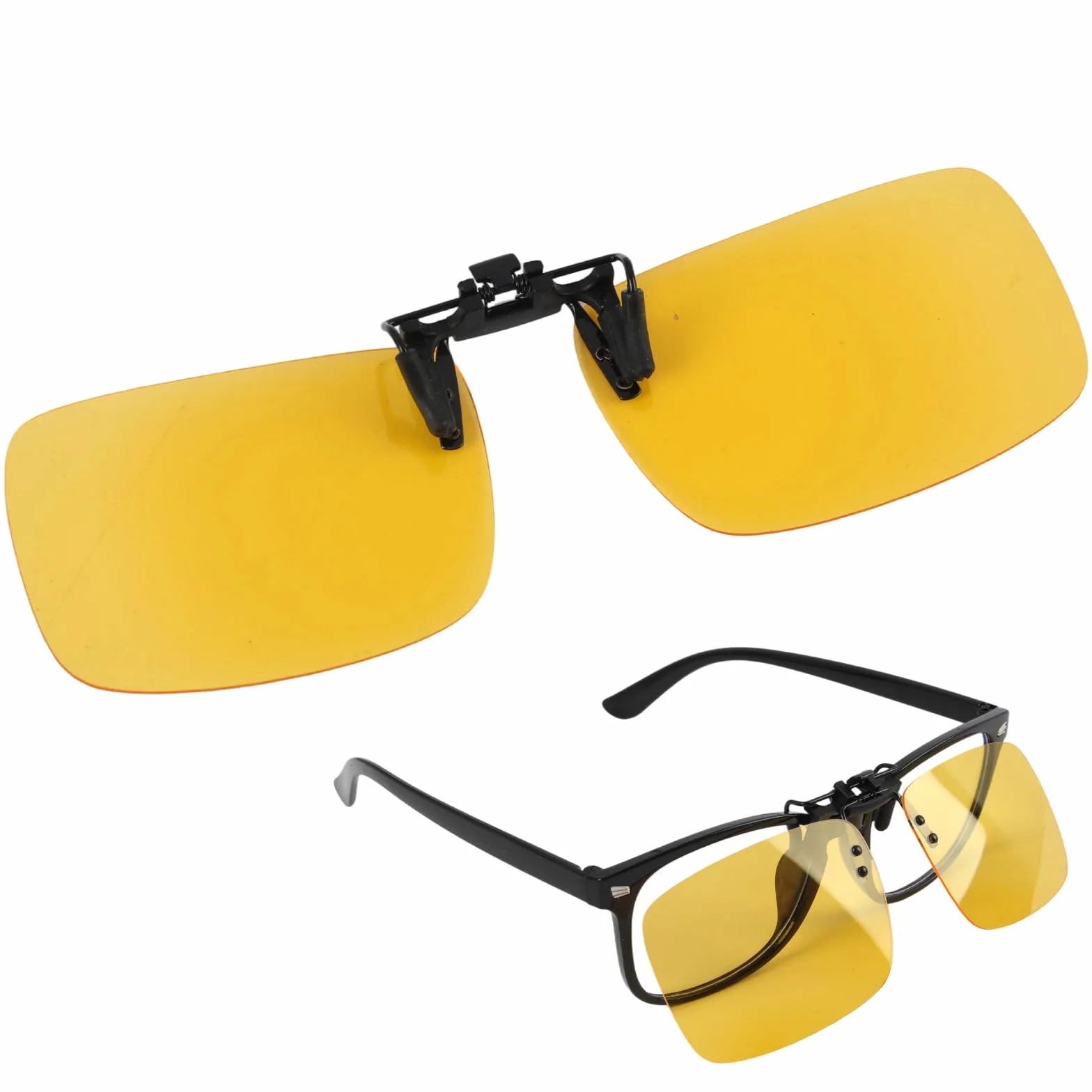 Klips do okularów do jazdy nocnej żółte soczewki HD, okulary polaryzacyjne antyodblaskowe, mocuje się do okularów, zmniejsza zmęczenie oczu, mężczyzna kobieta