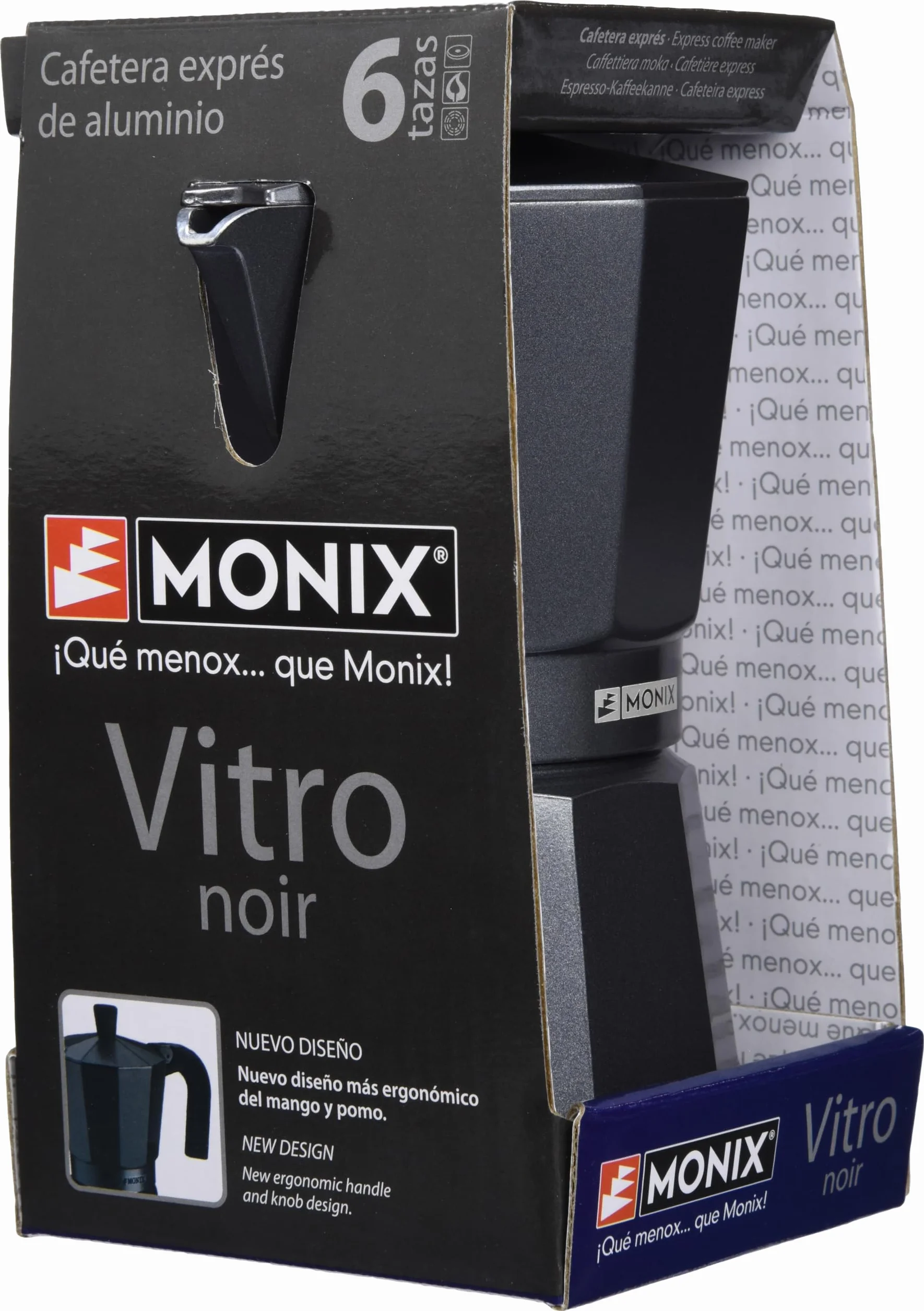 Monix Vitro Noir nieprzywierający zaparzacz do kawy aluminium czarny 6 filiżanek