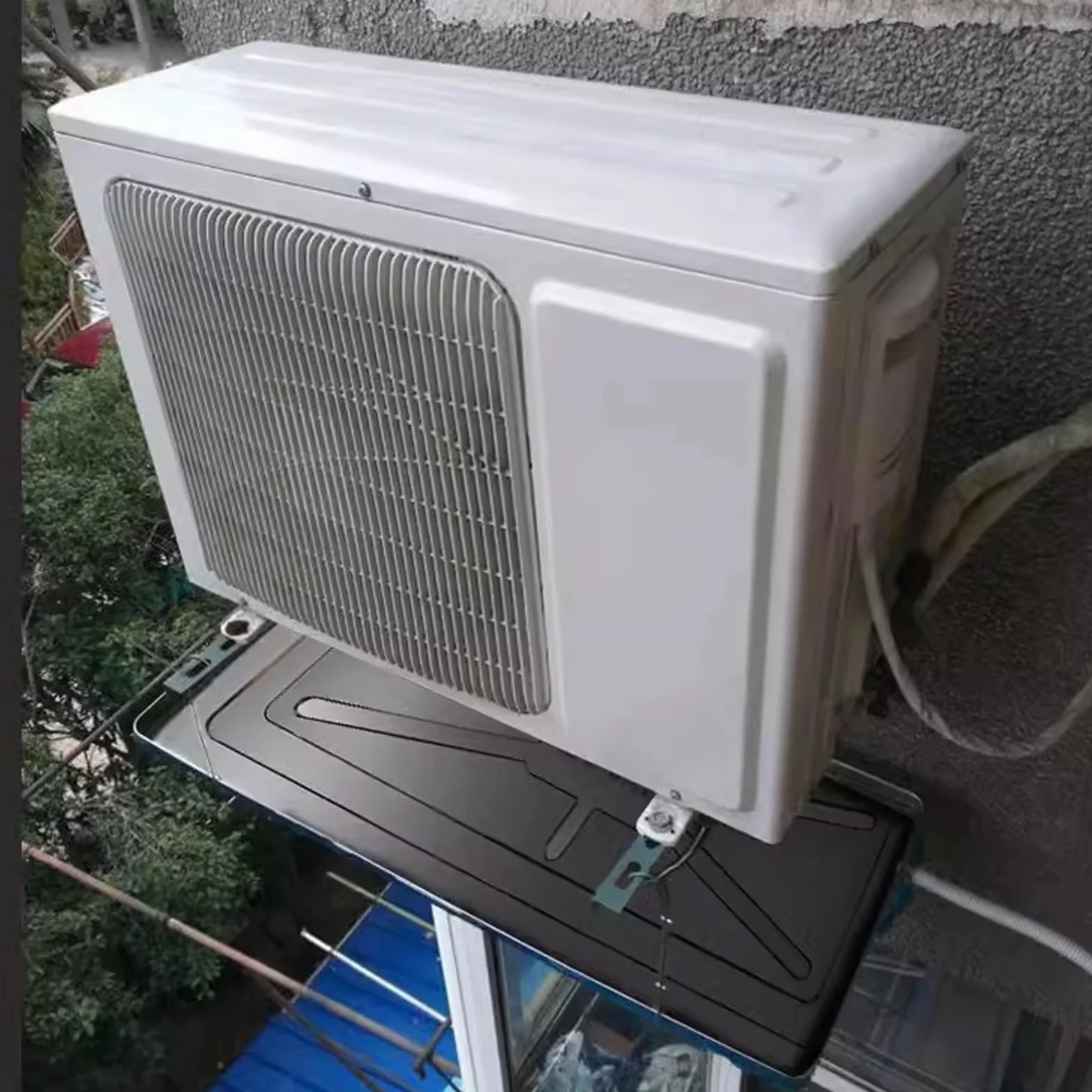 Taca Ociekowa Klimatyzatora, Miska Ociekowa Kondensatu, Taca Ociekowa ze Stali Nierdzewnej, Taca Ociekowa Kondensatu z Rurkami Spustowymi, Uniwersalny Zestaw Odpływowy Klimatyzatora Okiennego (Color