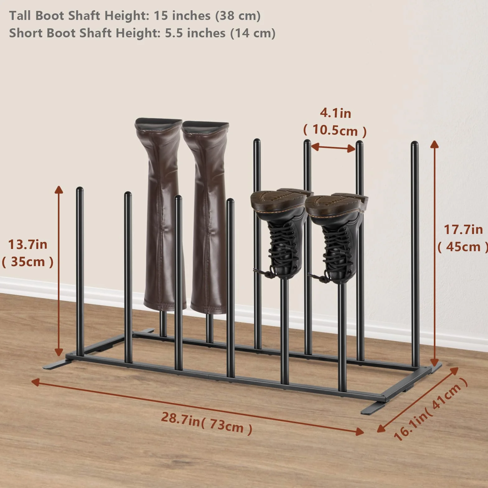 Metalowy stojak na buty ANBOXIT Welly do 6 par