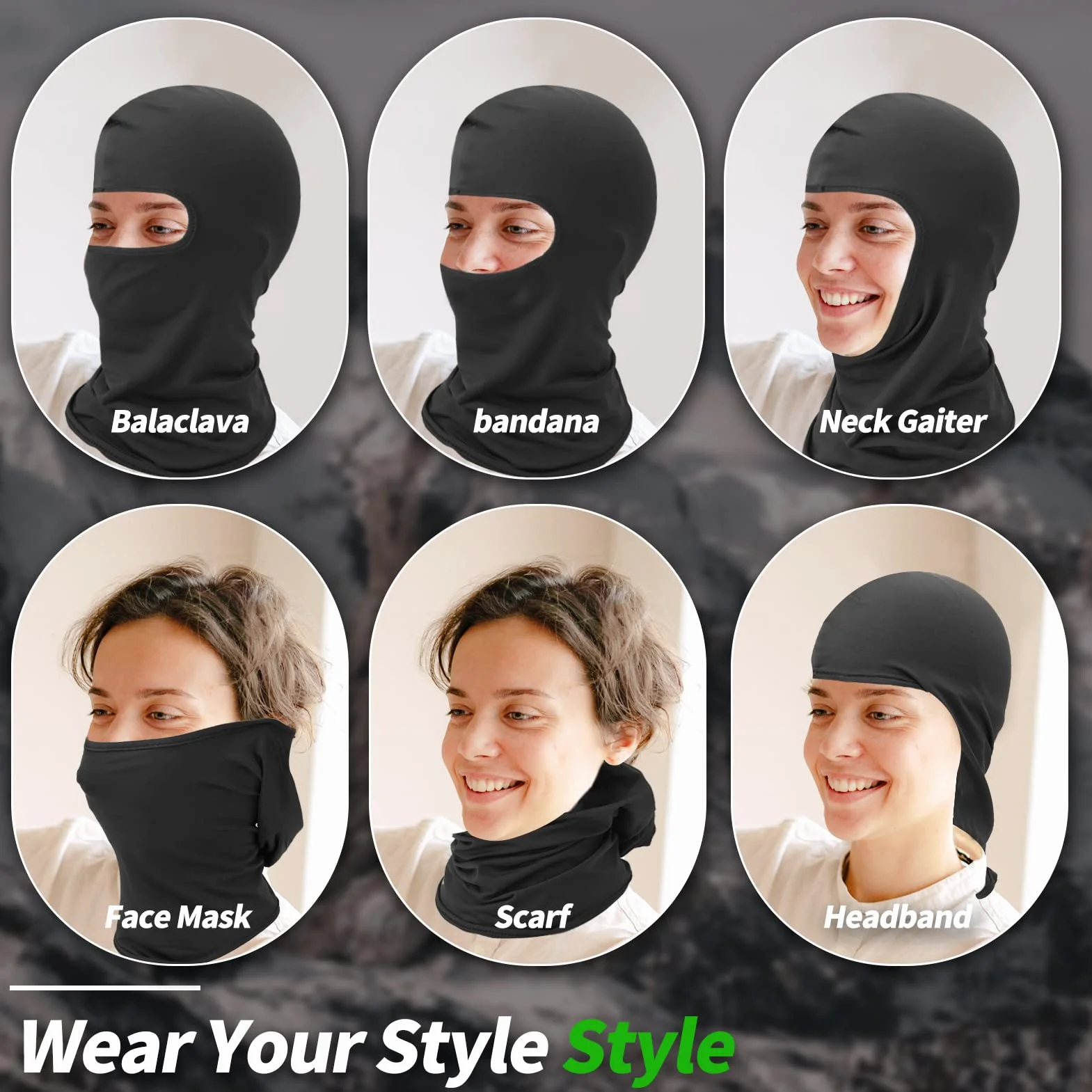 LONGKING Balaclava Face Mask Uniseks (1 w zestawie)