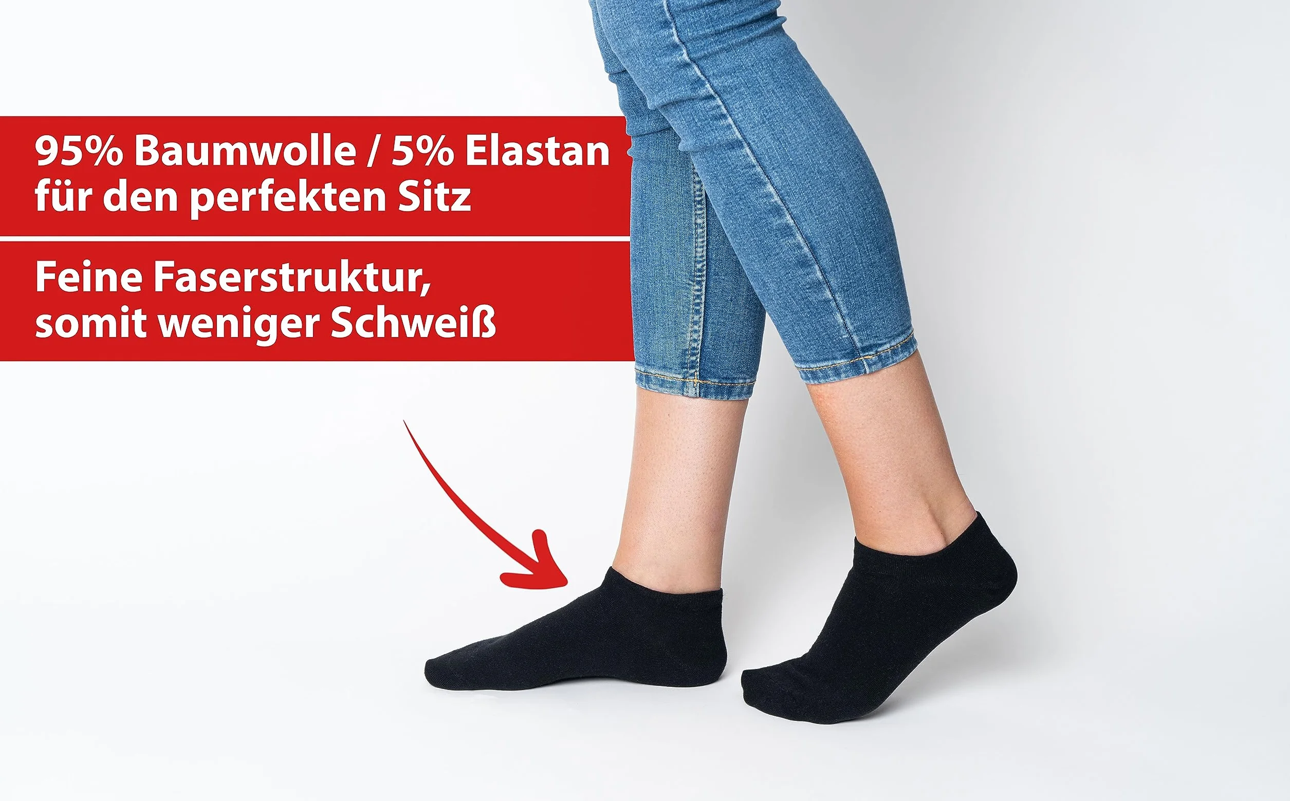 Skarpetki męskie do trampek, 10 par, kolor czarny, 5% elastan, 95% bawełna, unisex
