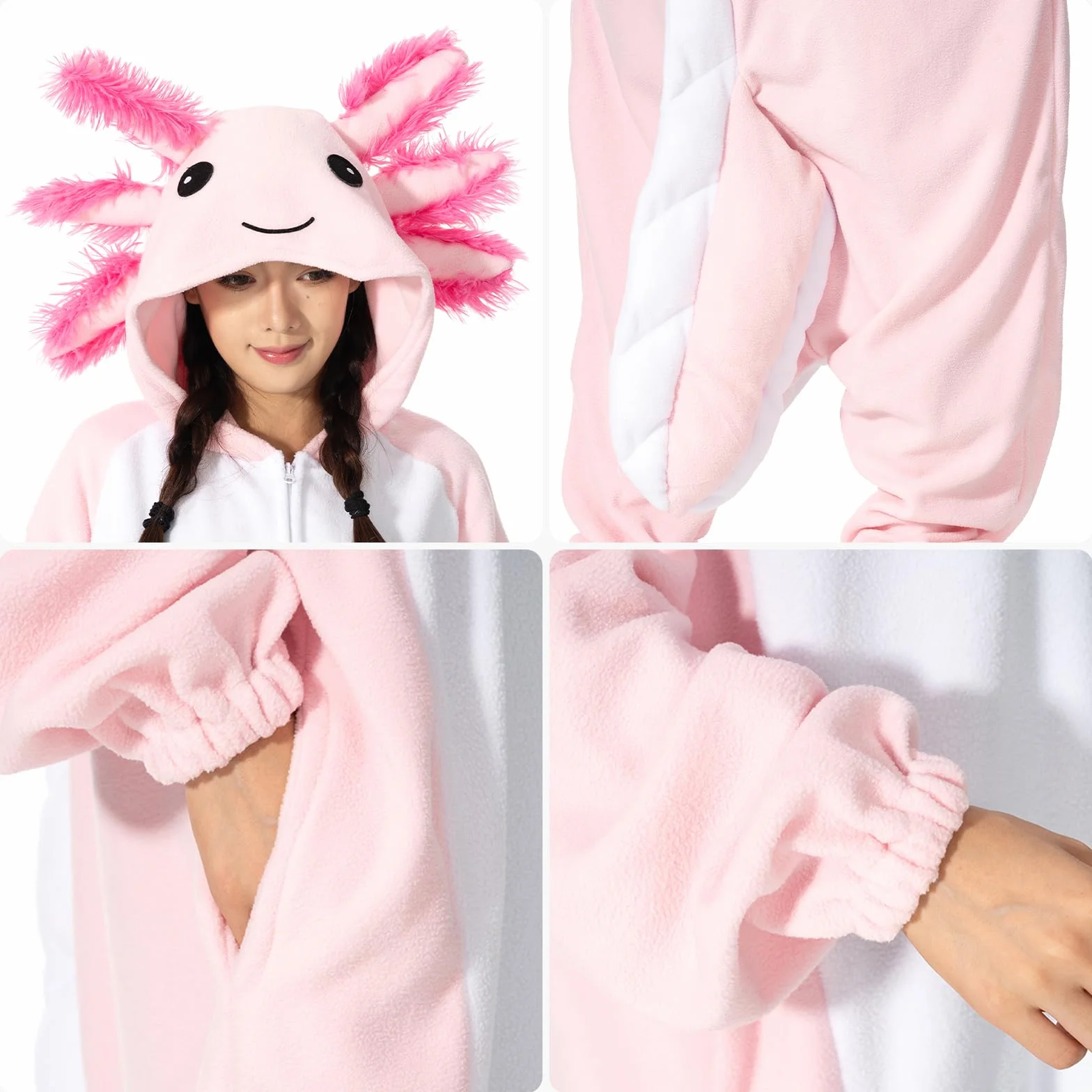 LANFAN Piżama jednoczęściowa dla dorosłych, kostium zwierzęcy unisex, cosplay, kombinezon na Halloween, bielizna nocna dla kobiet i mężczyzn
