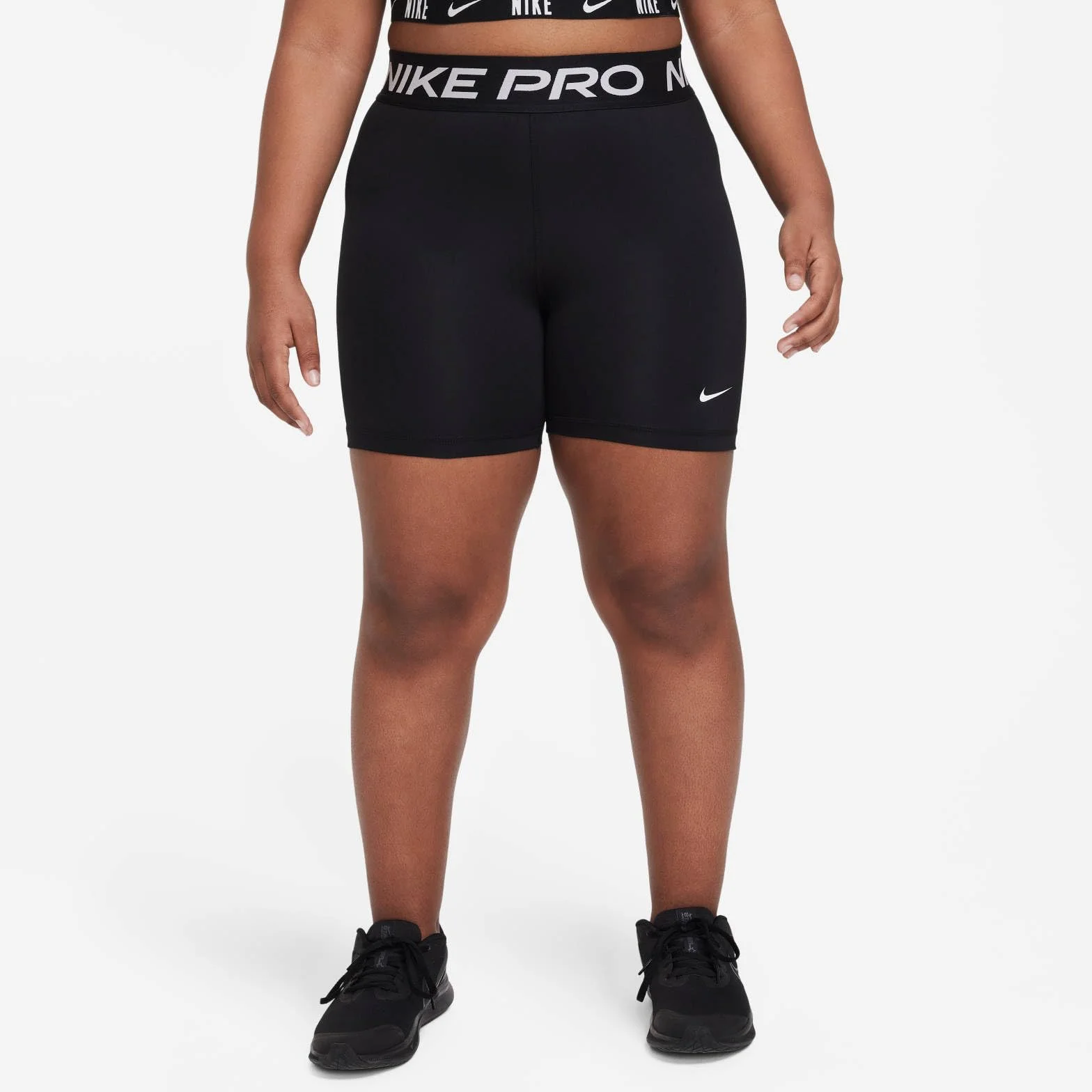 NIKE Nike Pro Big Kids (Mädchen) Dri-fit 12,7 Cm Shorts (Erweiterte Größe) - Spodenki (ok. 10 cm) dla starszych dzieci (dziewczynka) (rozmiar rozszerzony) Dziewczynki