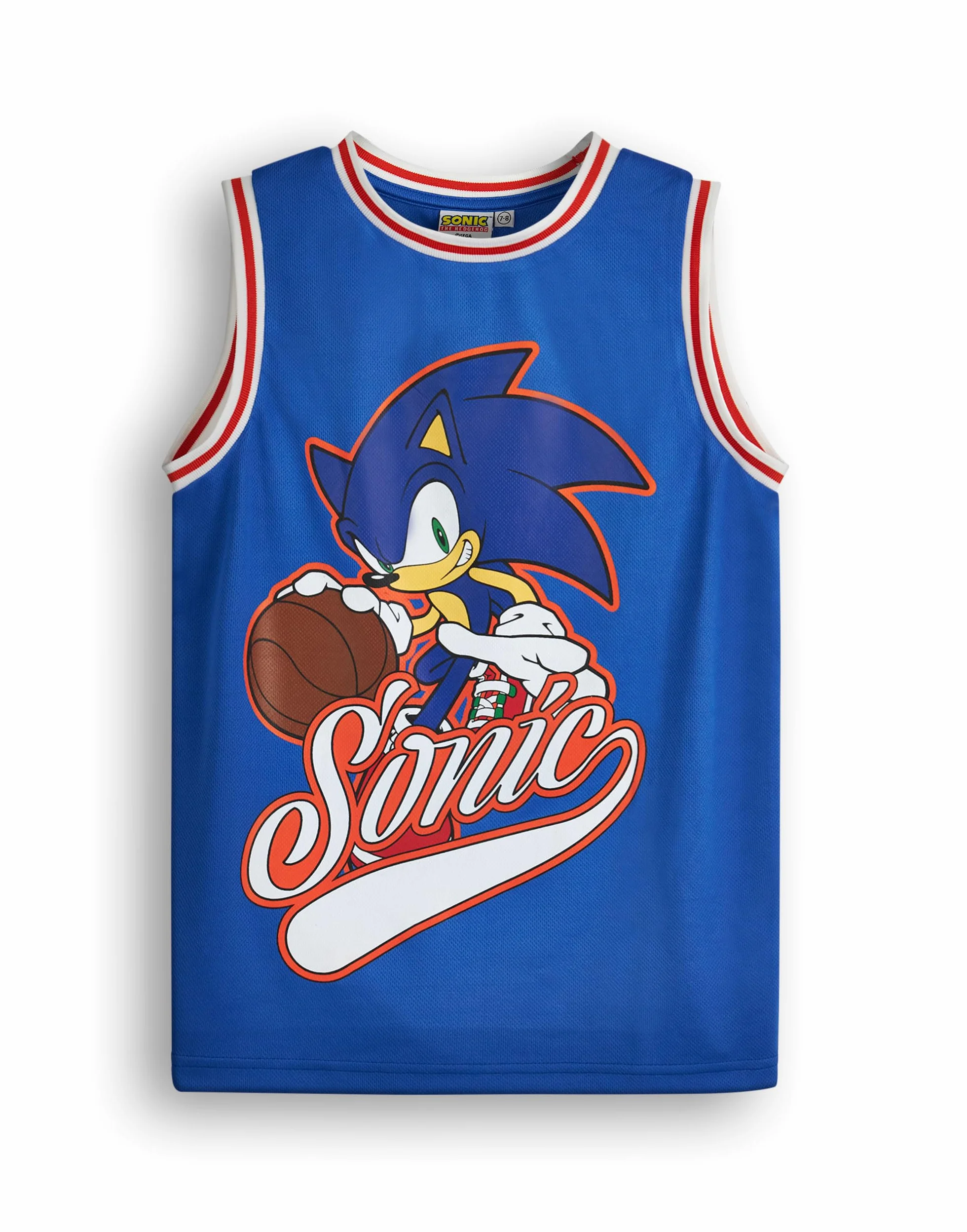 Zestaw koszulek i spodenek do koszykówki dla chłopców Sonic the Hedgehog | Kompletny dwuczęściowy strój sportowy dla dzieci w kolorze niebieskim | Zestaw dla dzieci