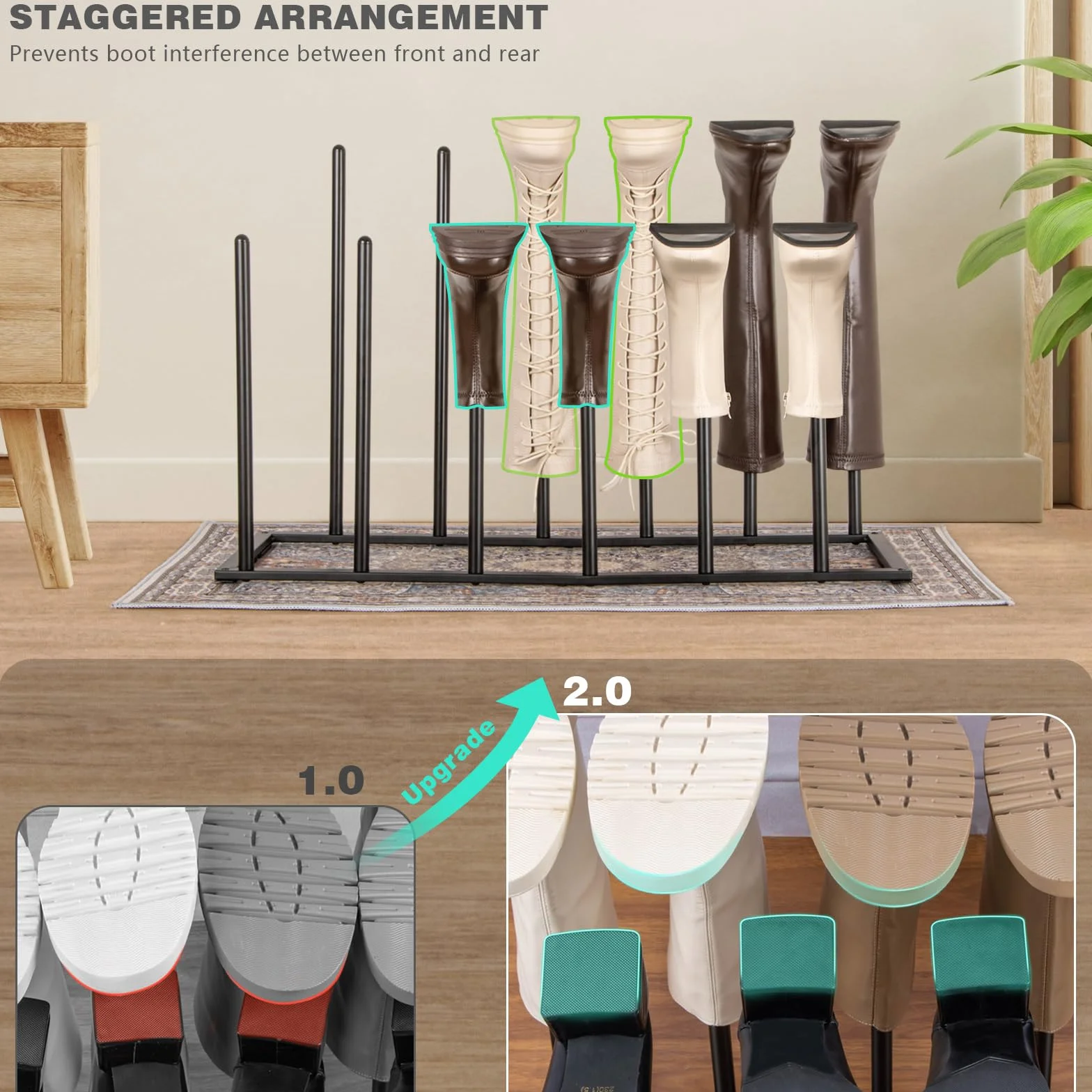 Metalowy stojak na buty ANBOXIT Welly do 6 par