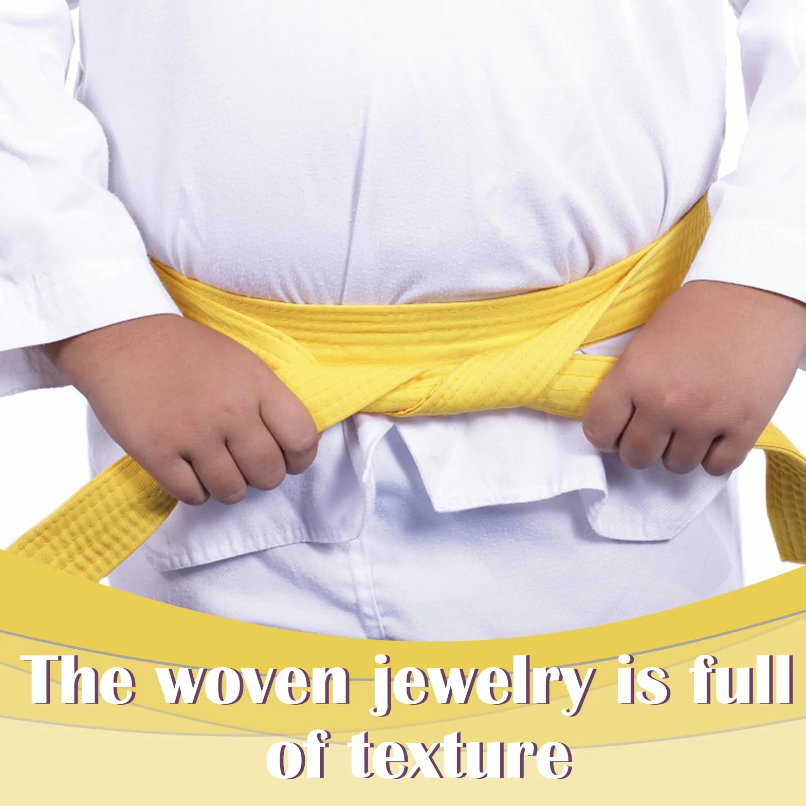 2 szt. sztuk walki Taekwondo Pasy do Karate, 260 cm Pas sportowy do Judo i Taekwondo, bawełniany pasek karate dla dzieci dorosłych, profesjonalny pas Taekwondo żółty