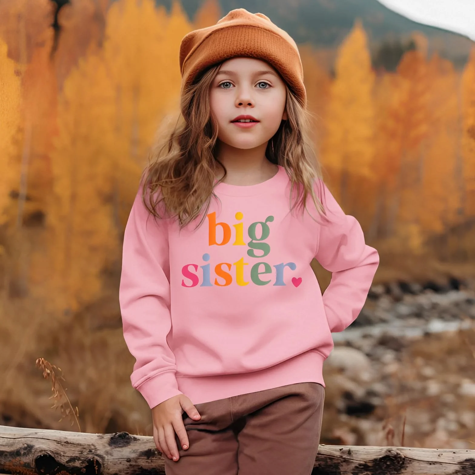 Duża siostra bluza Big Sister Sweter Baby Girls Stroje Rodzeństwo Ubranie Noworodka Sweter Siostry Jesień Zima Sweter Dziecięcy Okrągły dekolt Koszulka z długim rękawem
